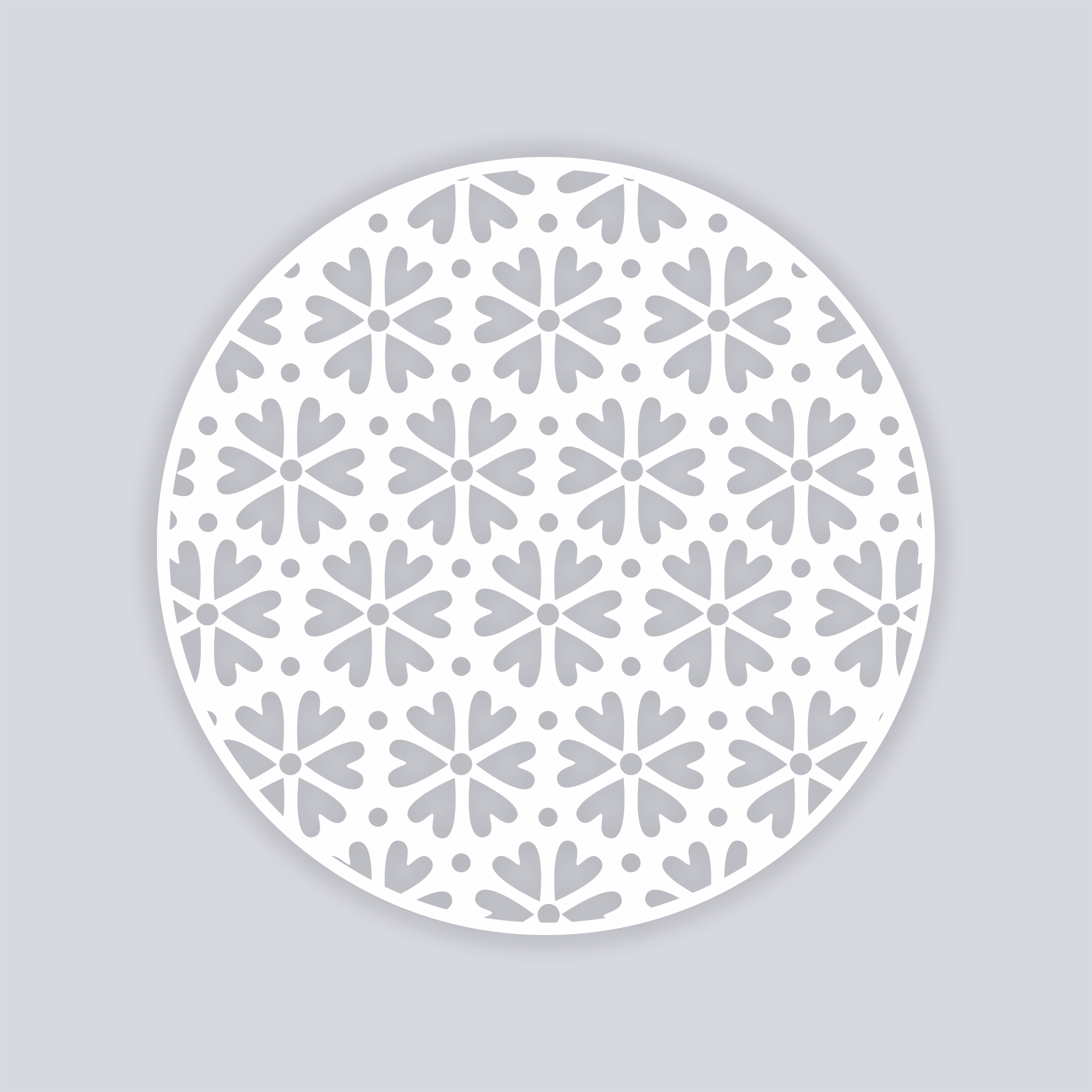 Simple Flower Circle Clay Stencil