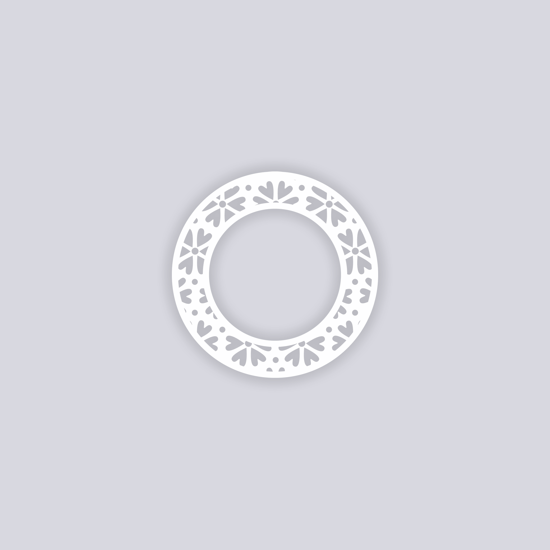Simple Flower Circle Rim Clay Stencil