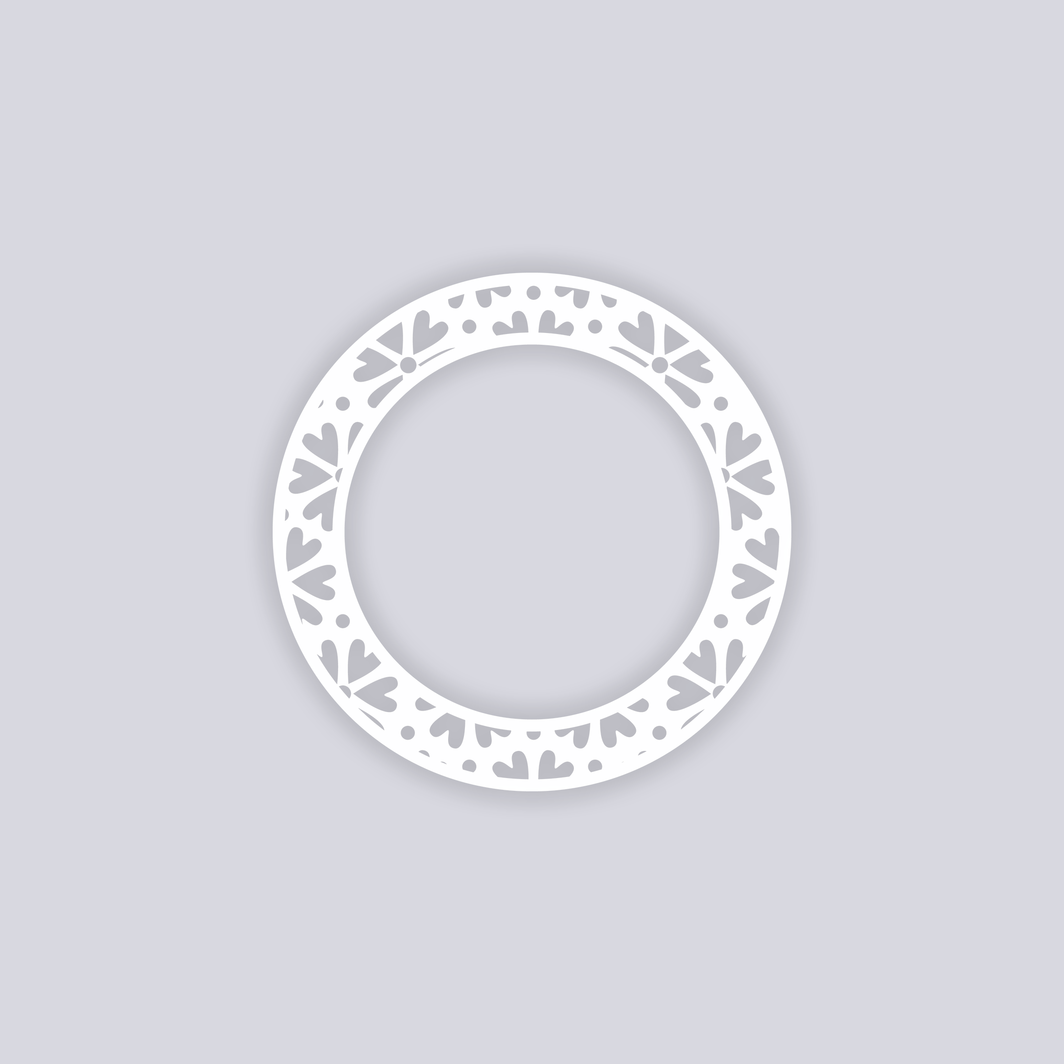 Simple Flower Circle Rim Clay Stencil