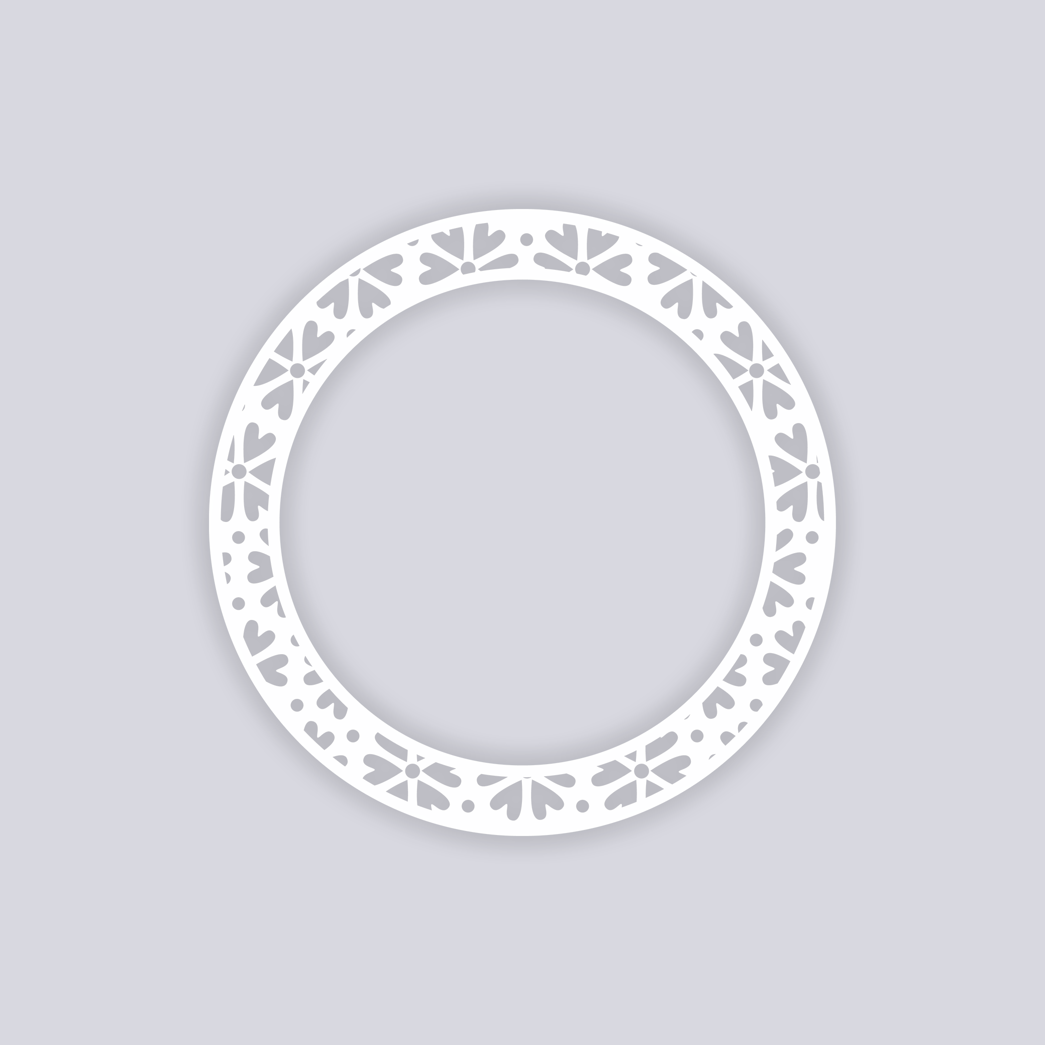 Simple Flower Circle Rim Clay Stencil