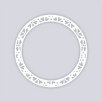 Simple Flower Circle Rim Clay Stencil