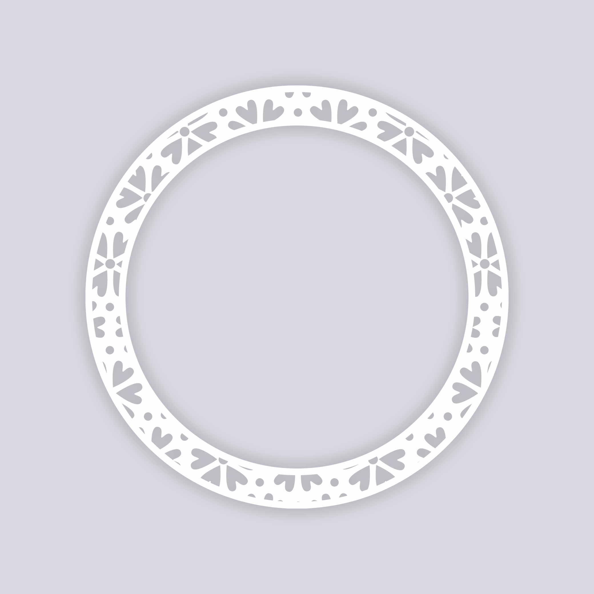 Simple Flower Circle Rim Clay Stencil