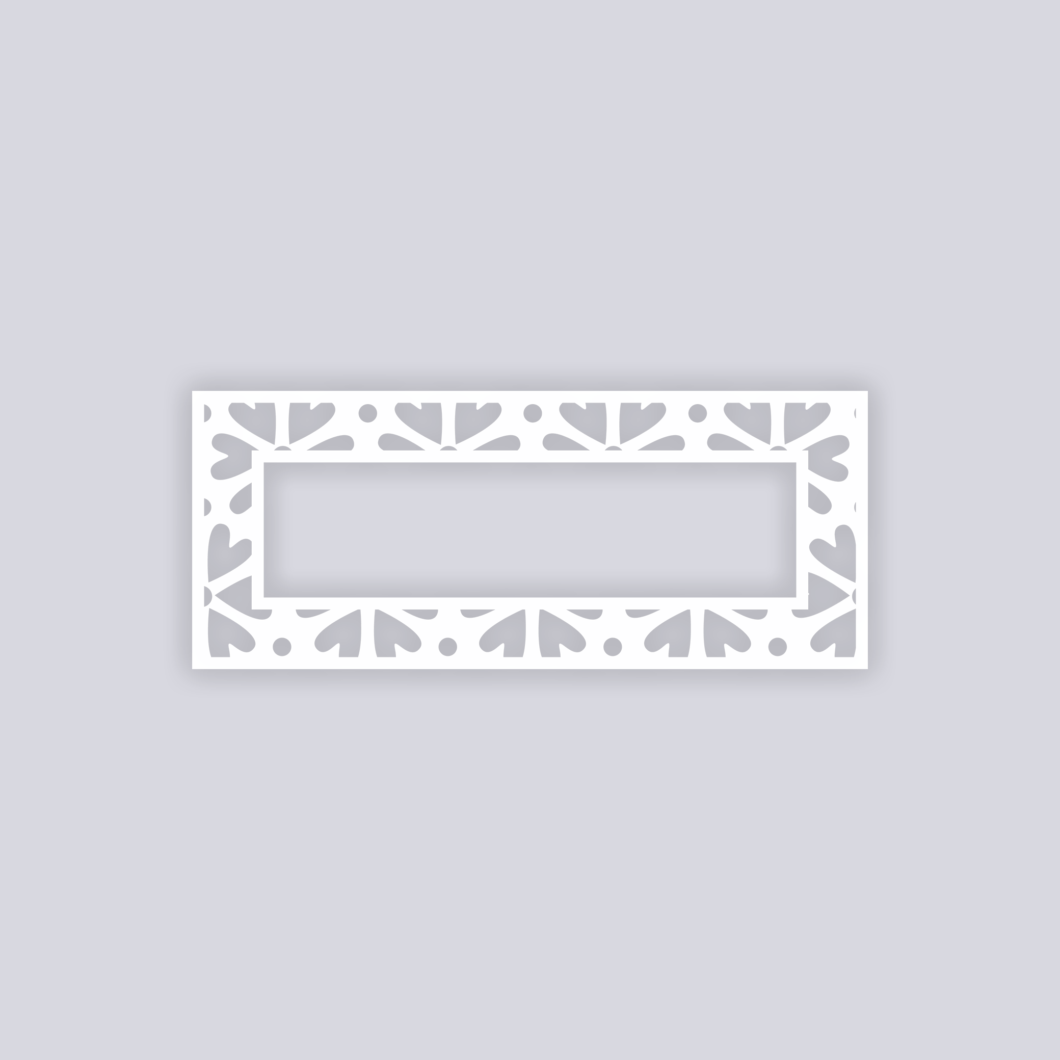 Simple Flower Rectangle Rim Clay Stencil