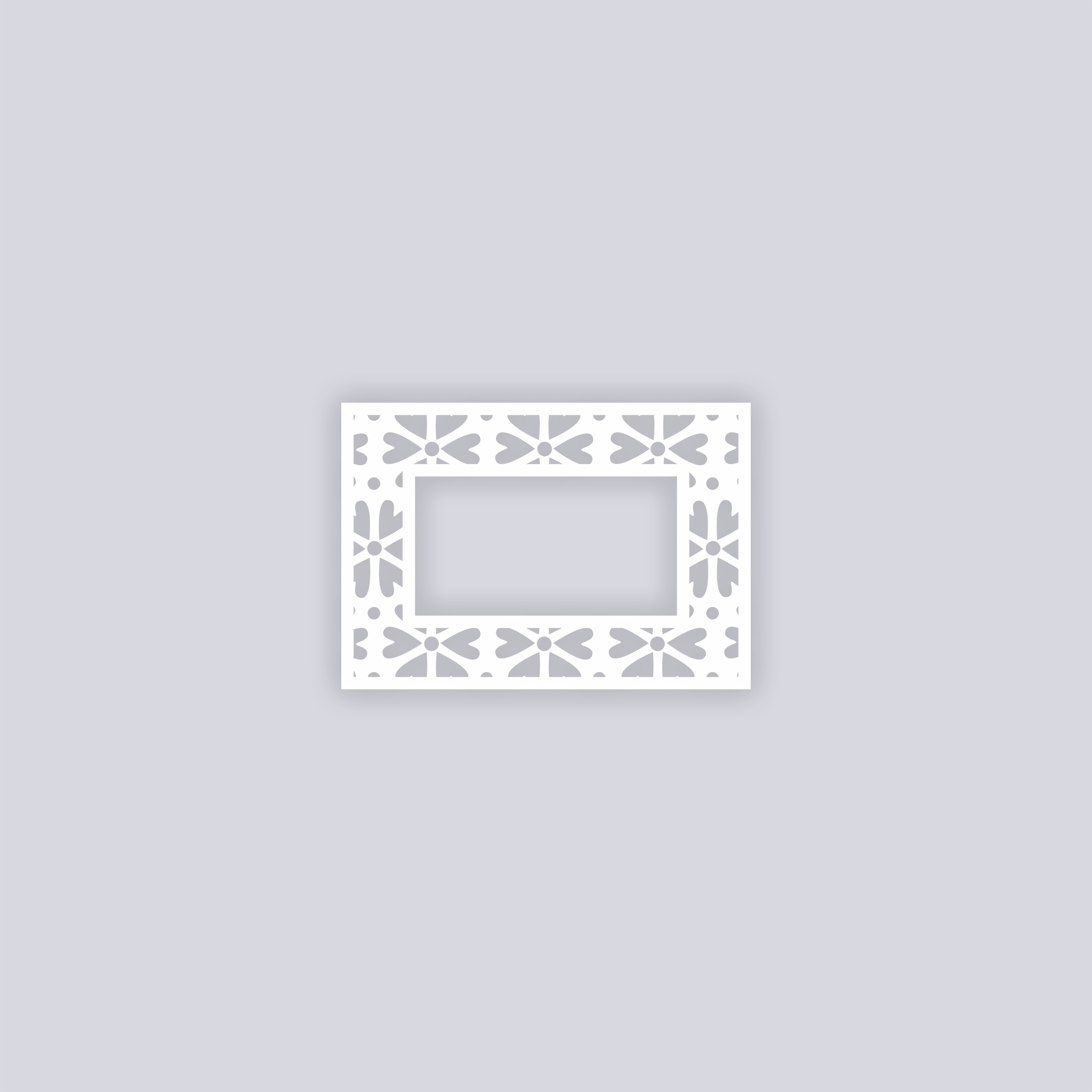 Simple Flower Rectangle Rim Clay Stencil