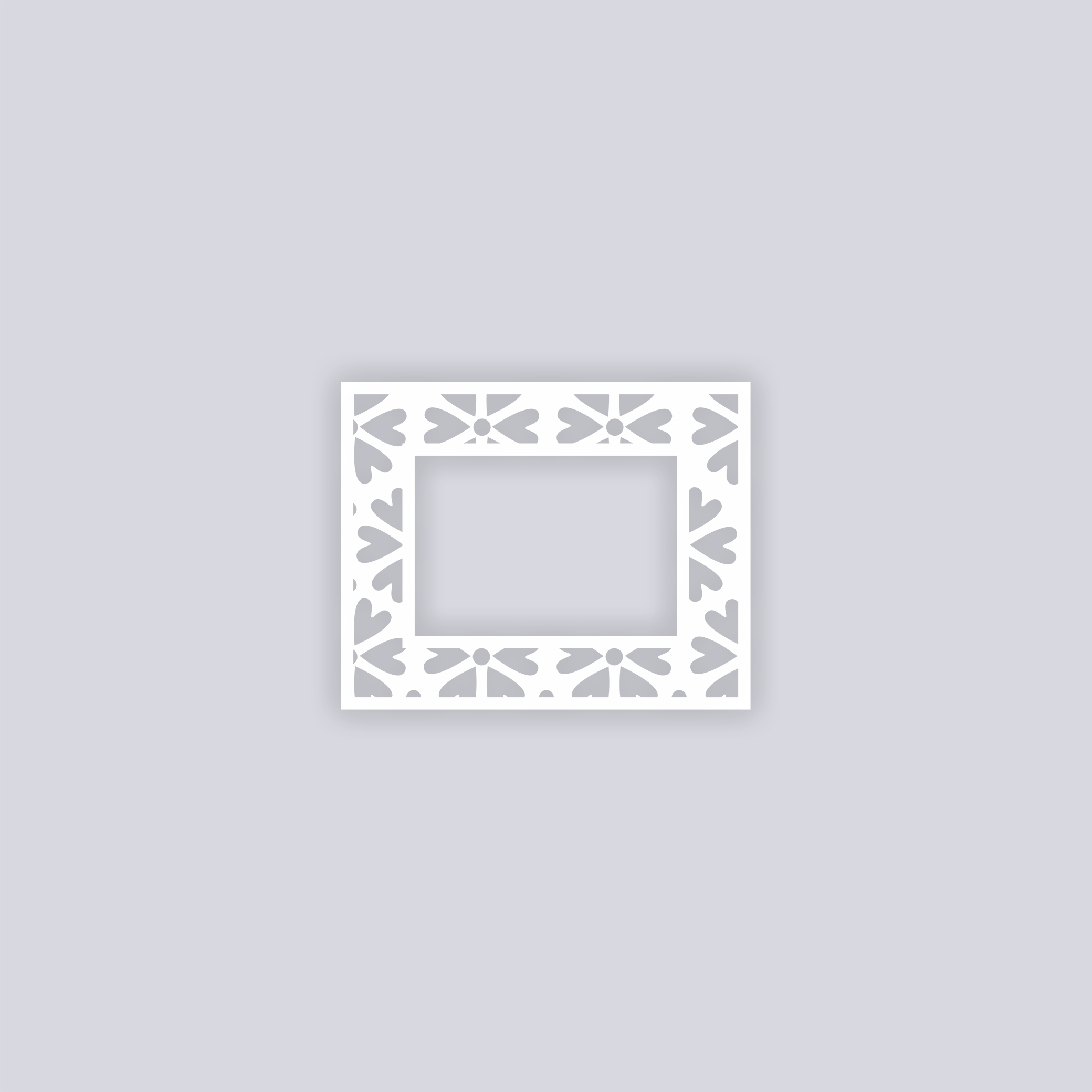 Simple Flower Rectangle Rim Clay Stencil