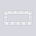 Simple Flower Rectangle Rim Clay Stencil