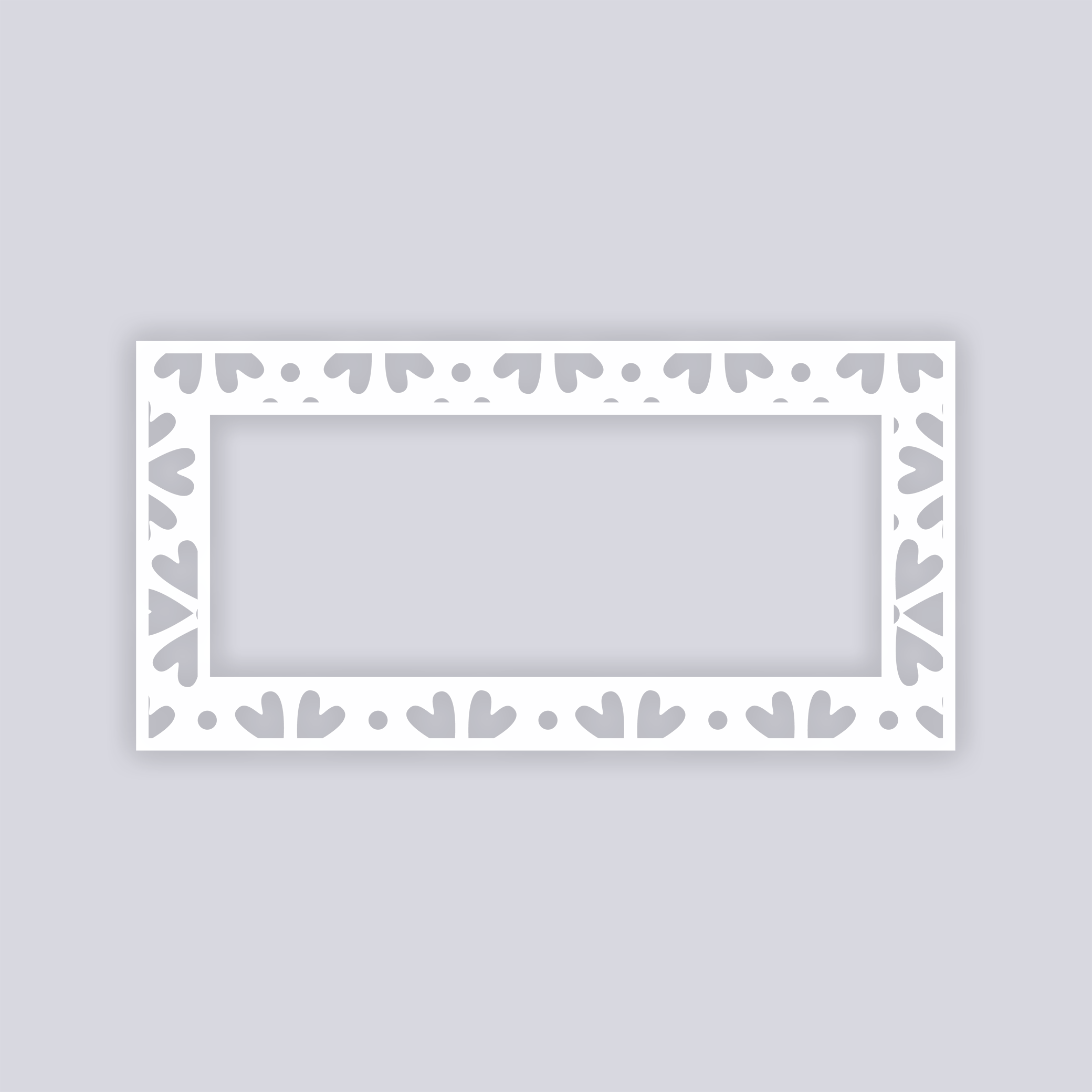 Simple Flower Rectangle Rim Clay Stencil