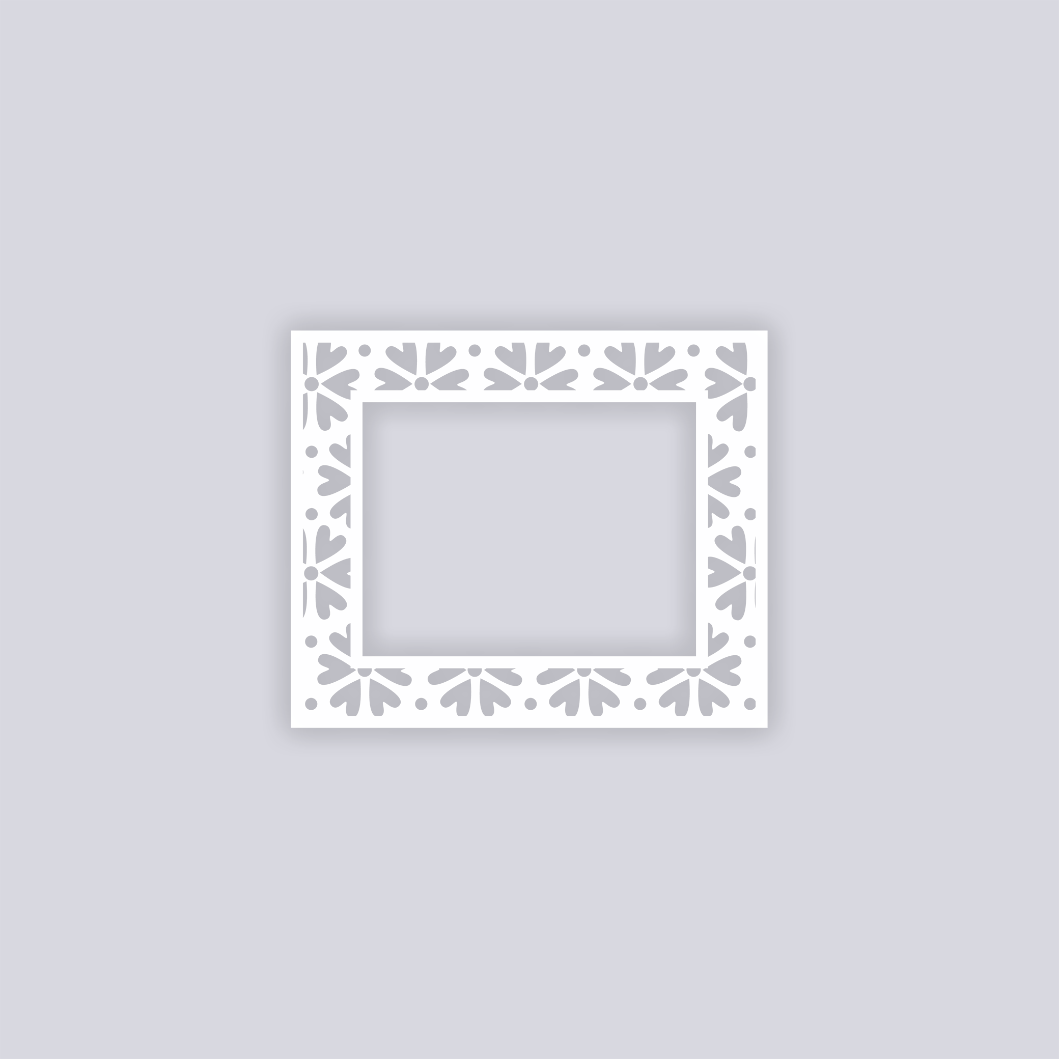 Simple Flower Rectangle Rim Clay Stencil