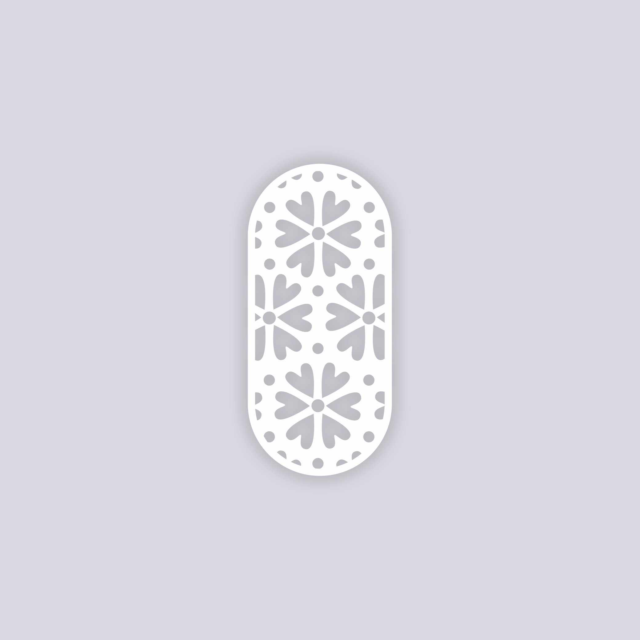 Simple Flower Rounded Rectangle Clay Stencil
