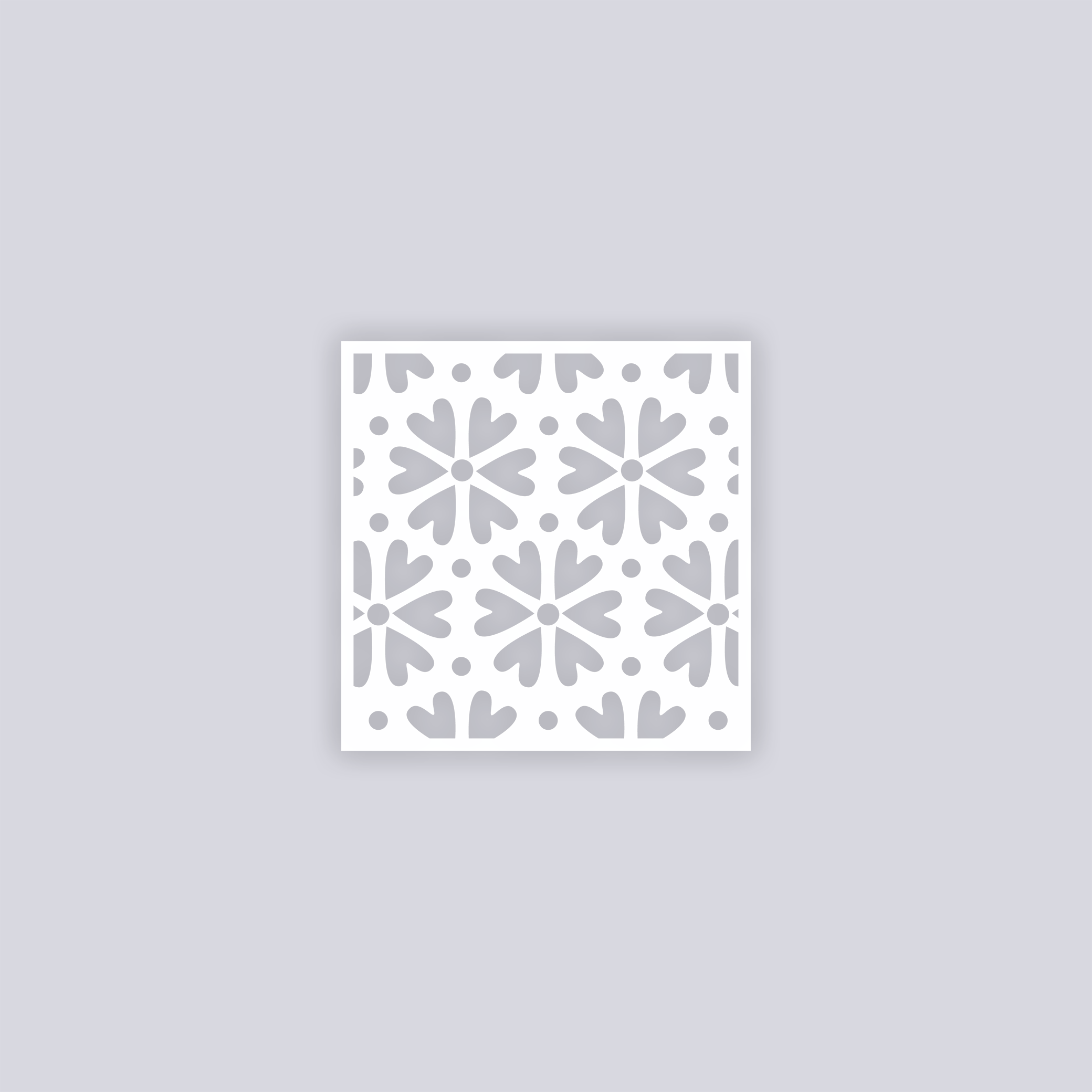Simple Flower Square Clay Stencil