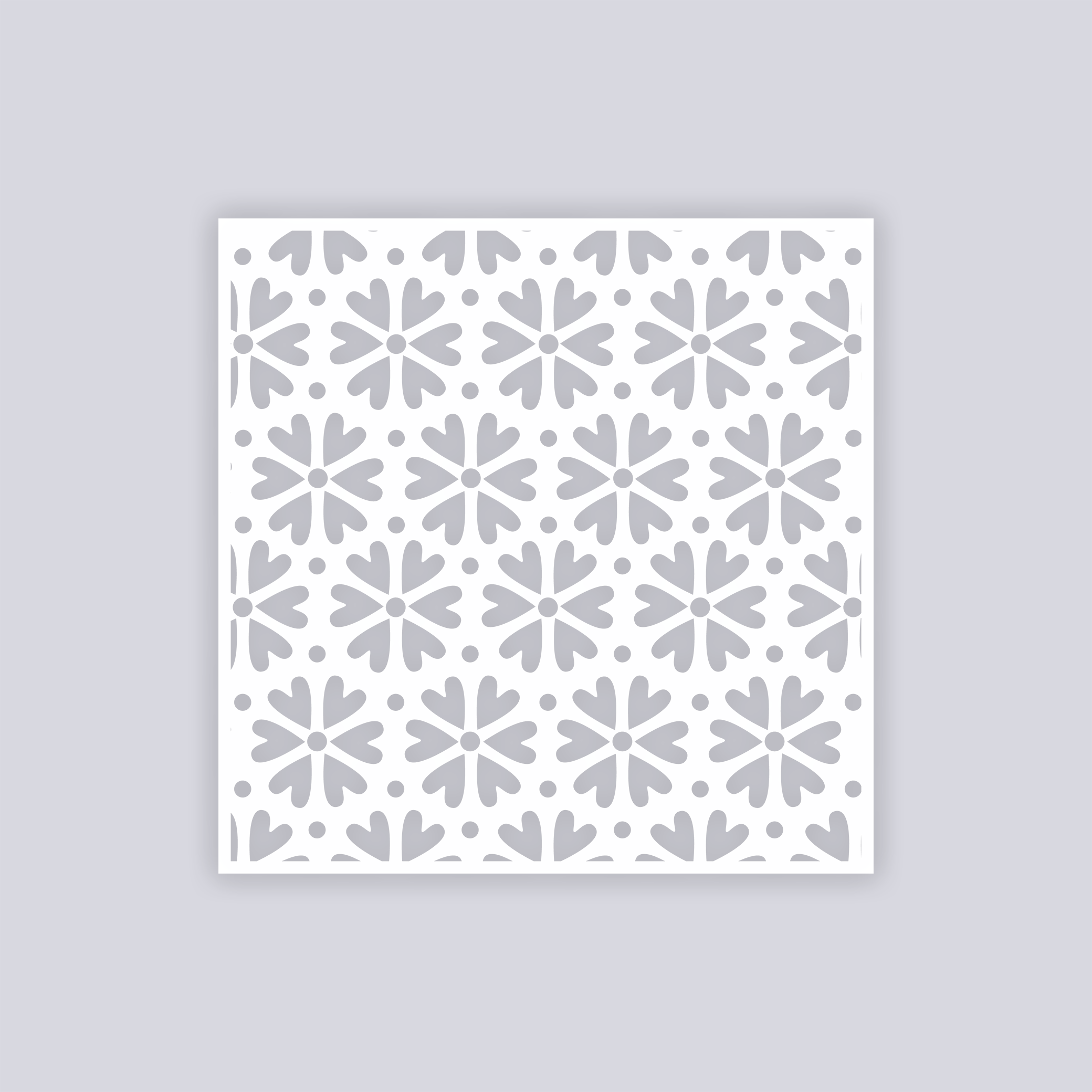 Simple Flower Square Clay Stencil