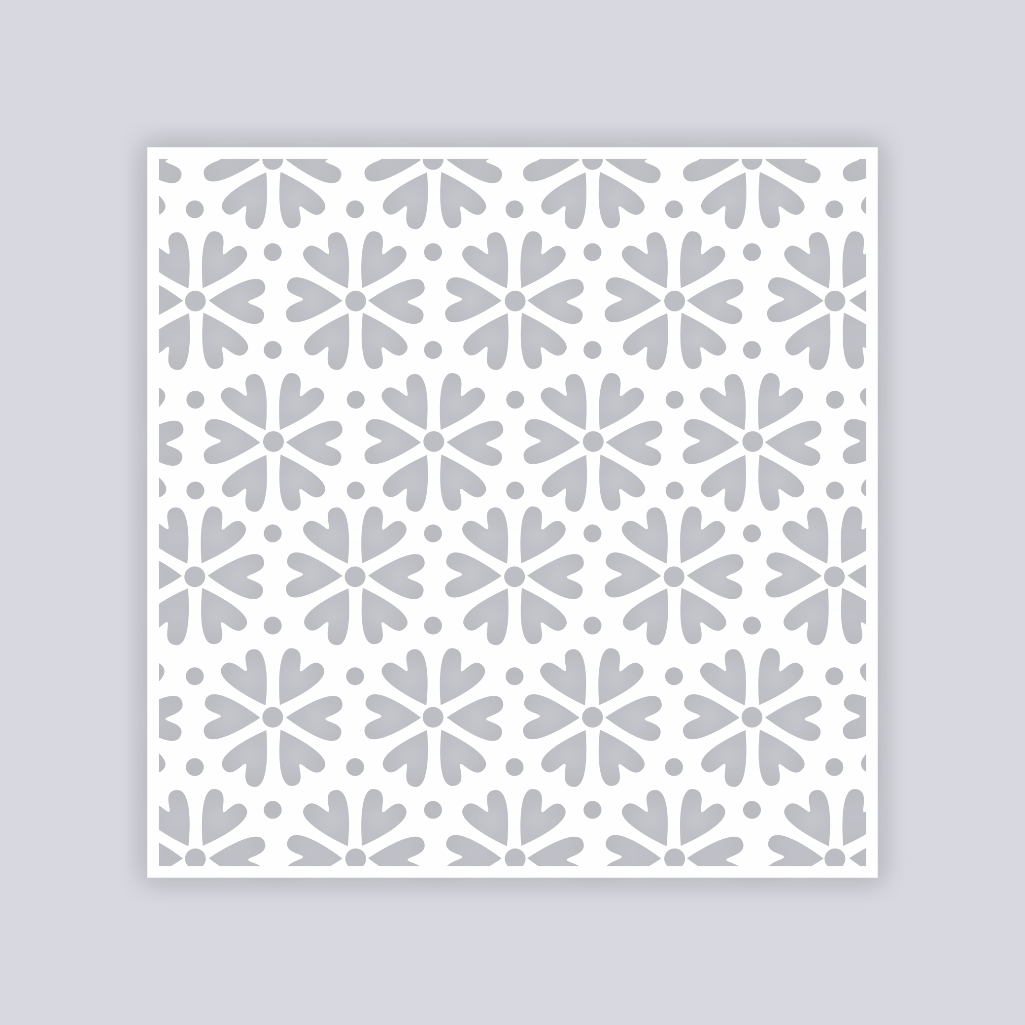 Simple Flower Square Clay Stencil