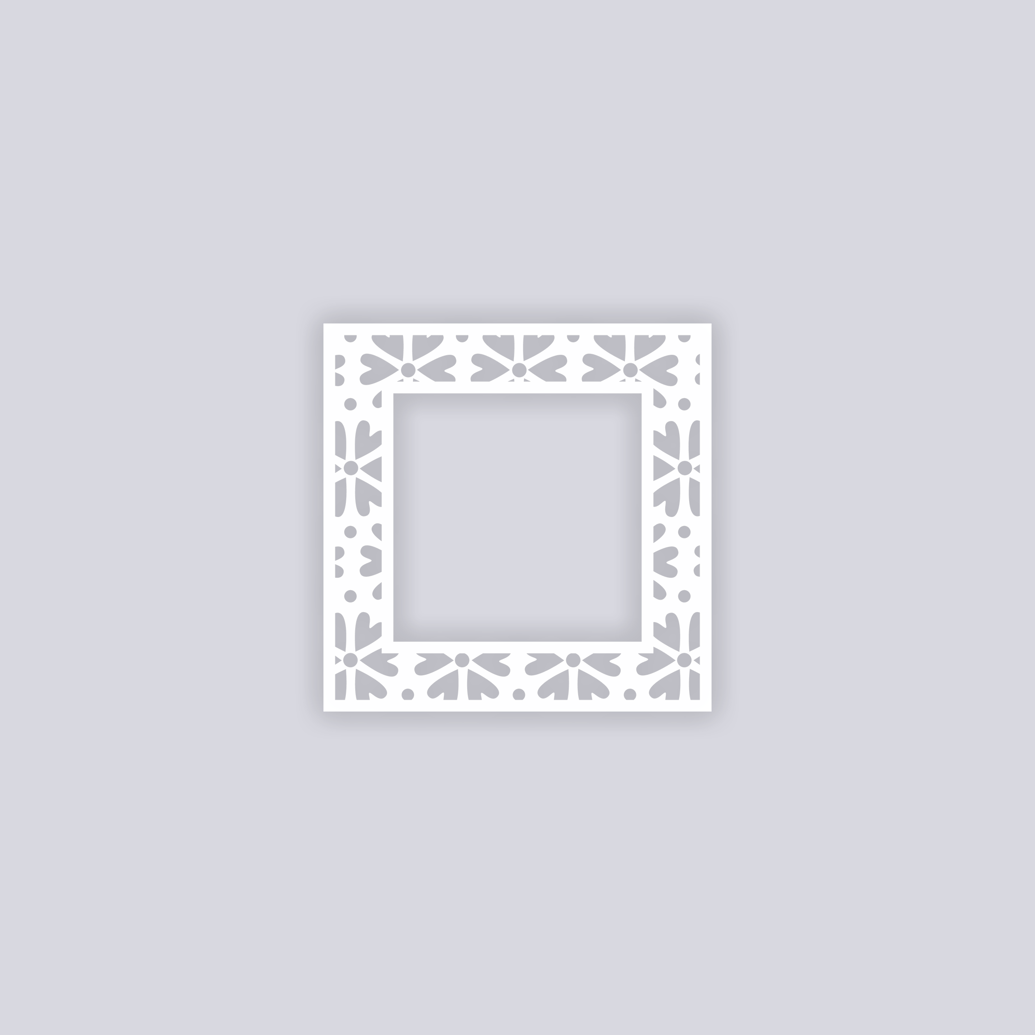 Simple Flower Square Rim Clay Stencil