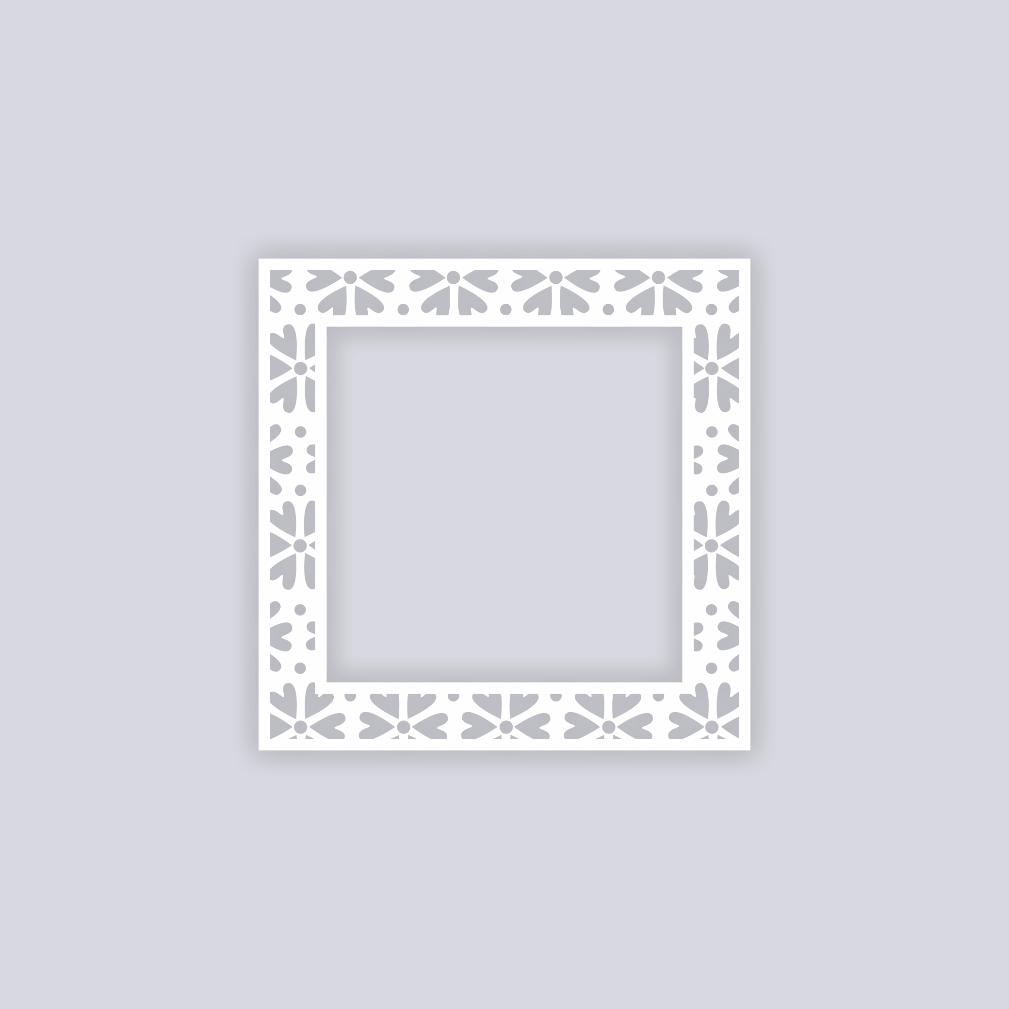Simple Flower Square Rim Clay Stencil