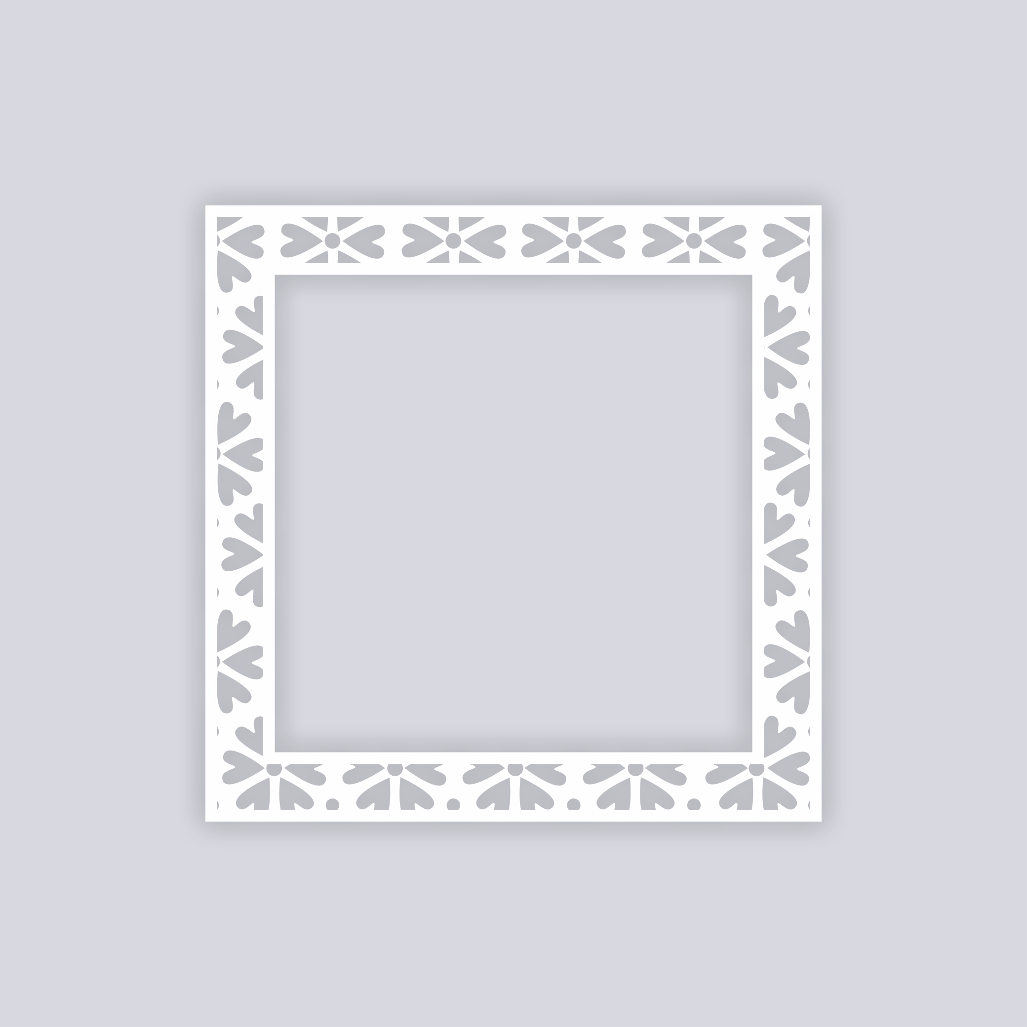 Simple Flower Square Rim Clay Stencil
