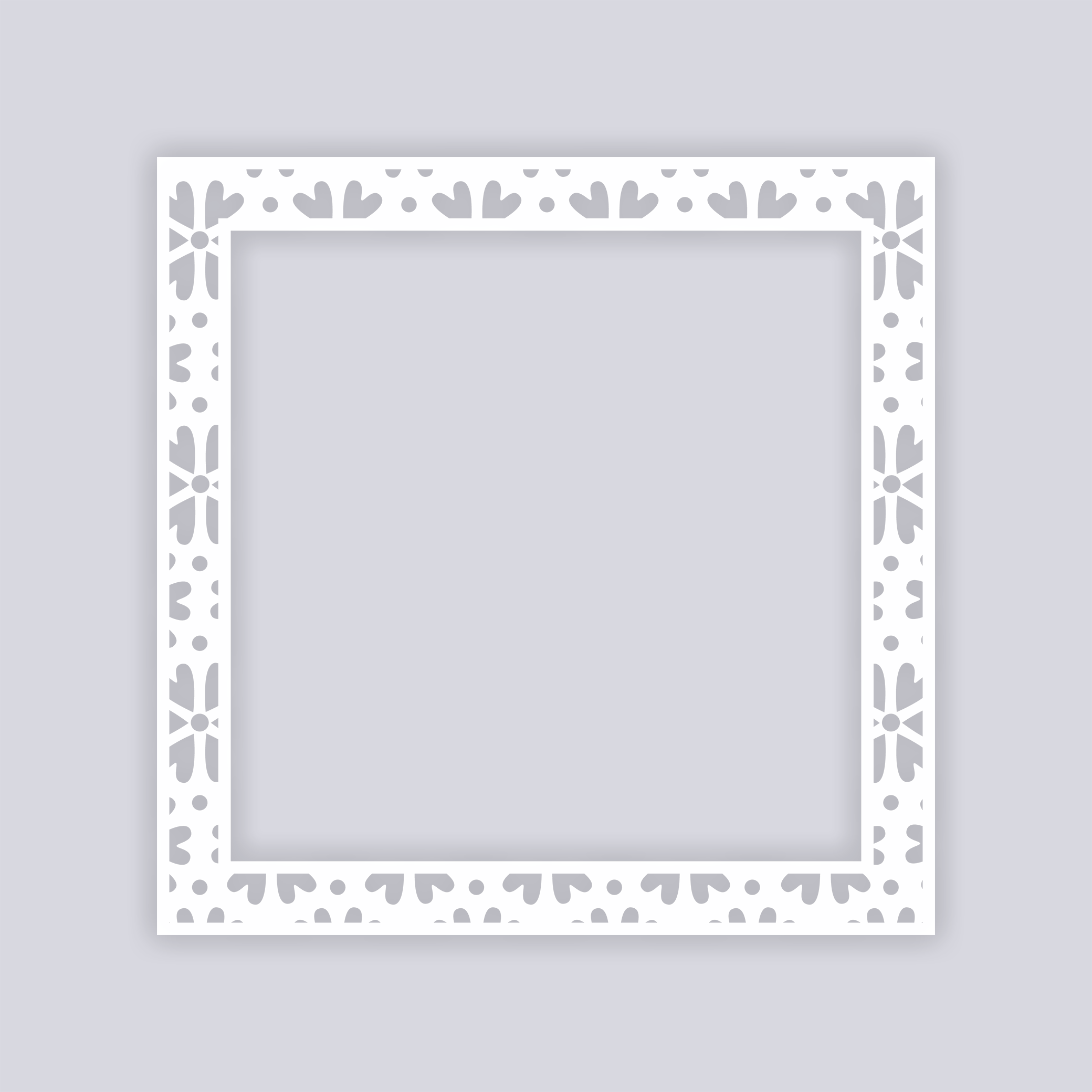 Simple Flower Square Rim Clay Stencil