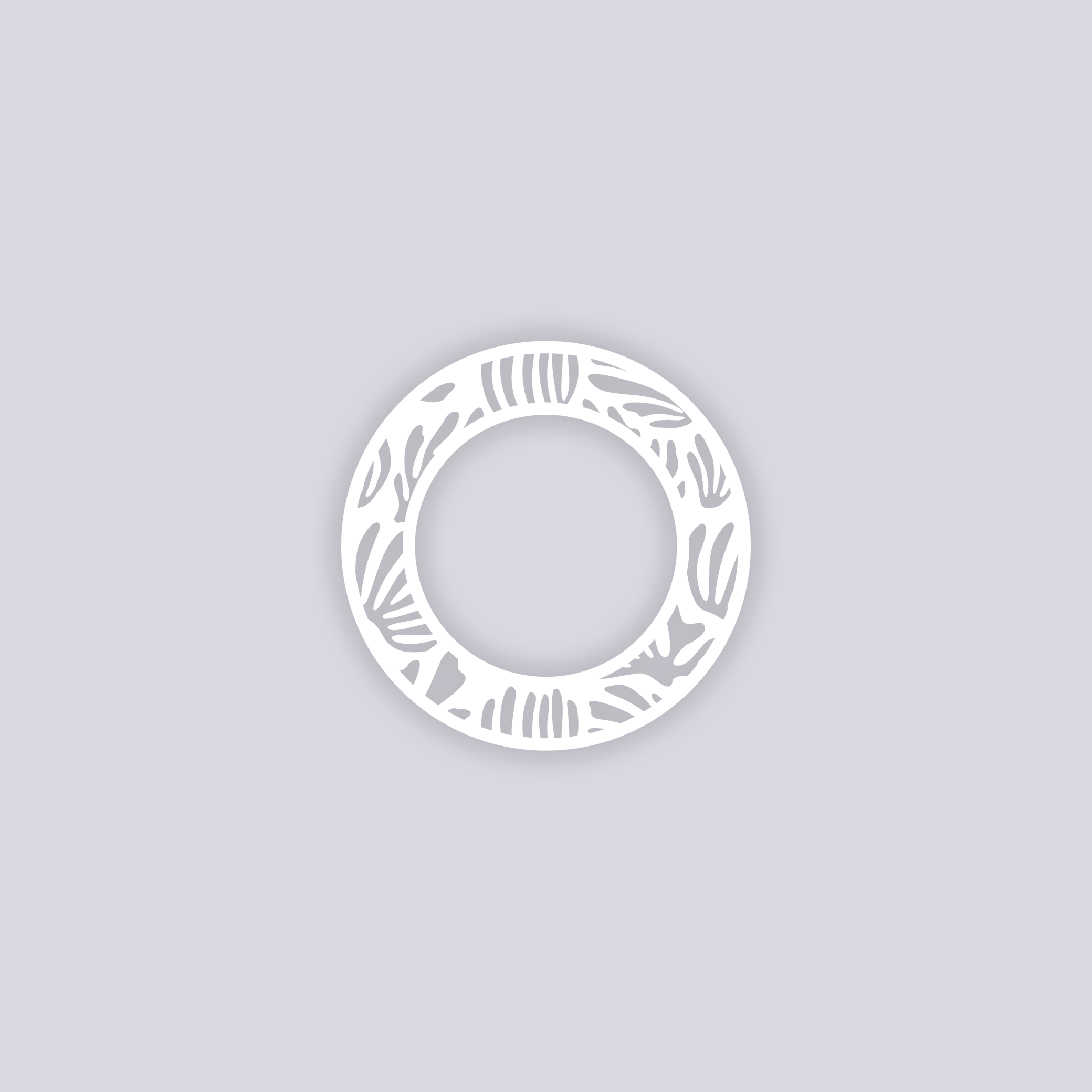 Modern Reef Circle Rim Clay Stencil