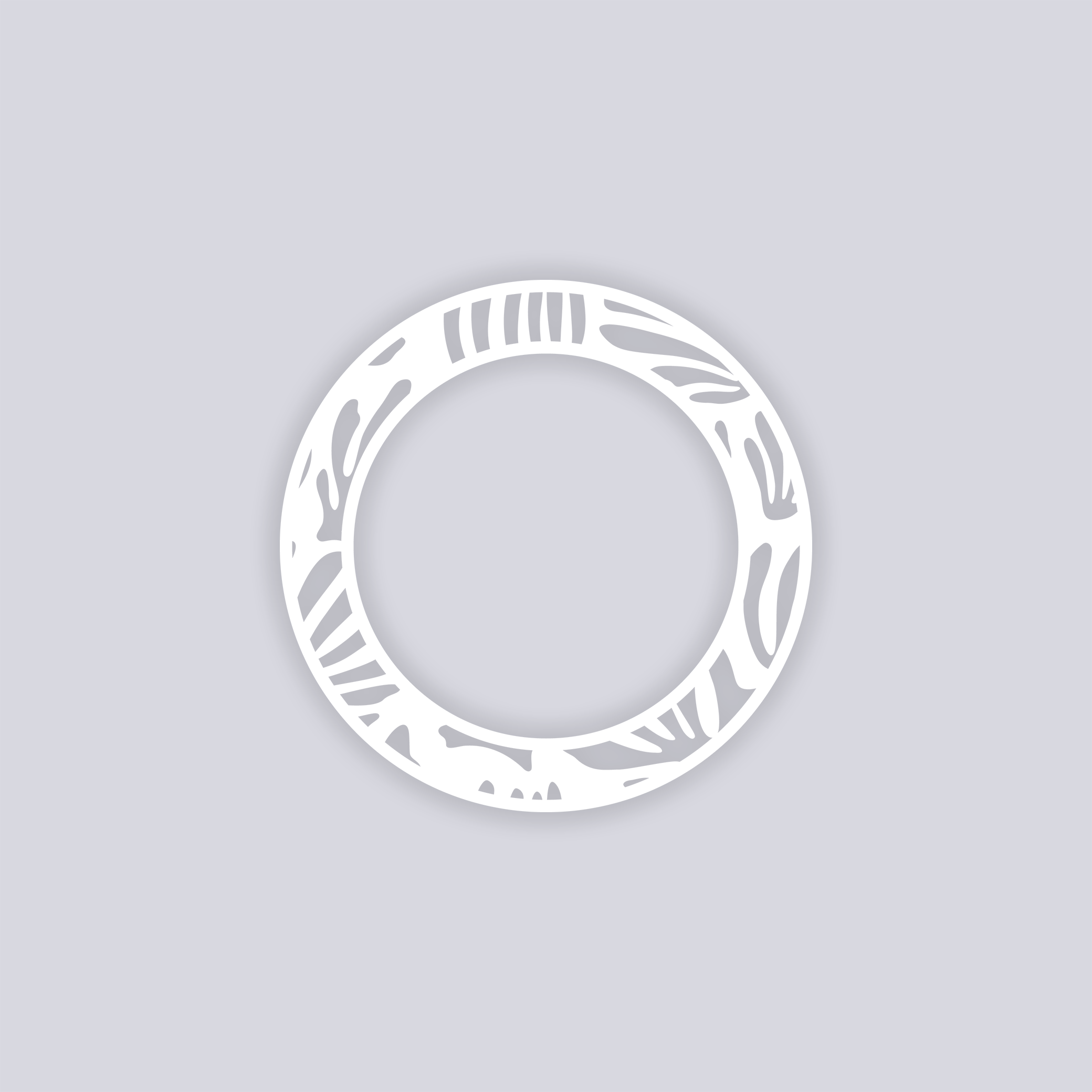 Modern Reef Circle Rim Clay Stencil