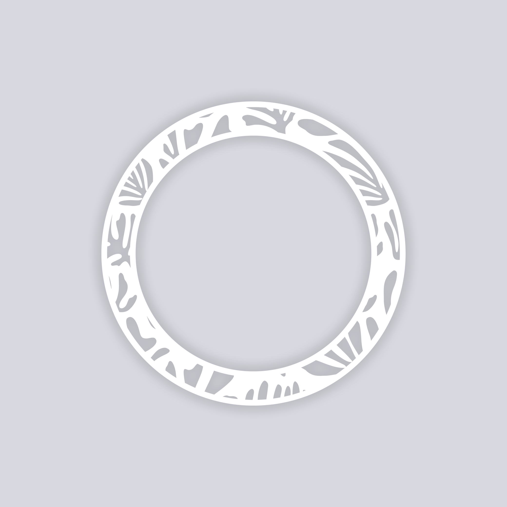 Modern Reef Circle Rim Clay Stencil