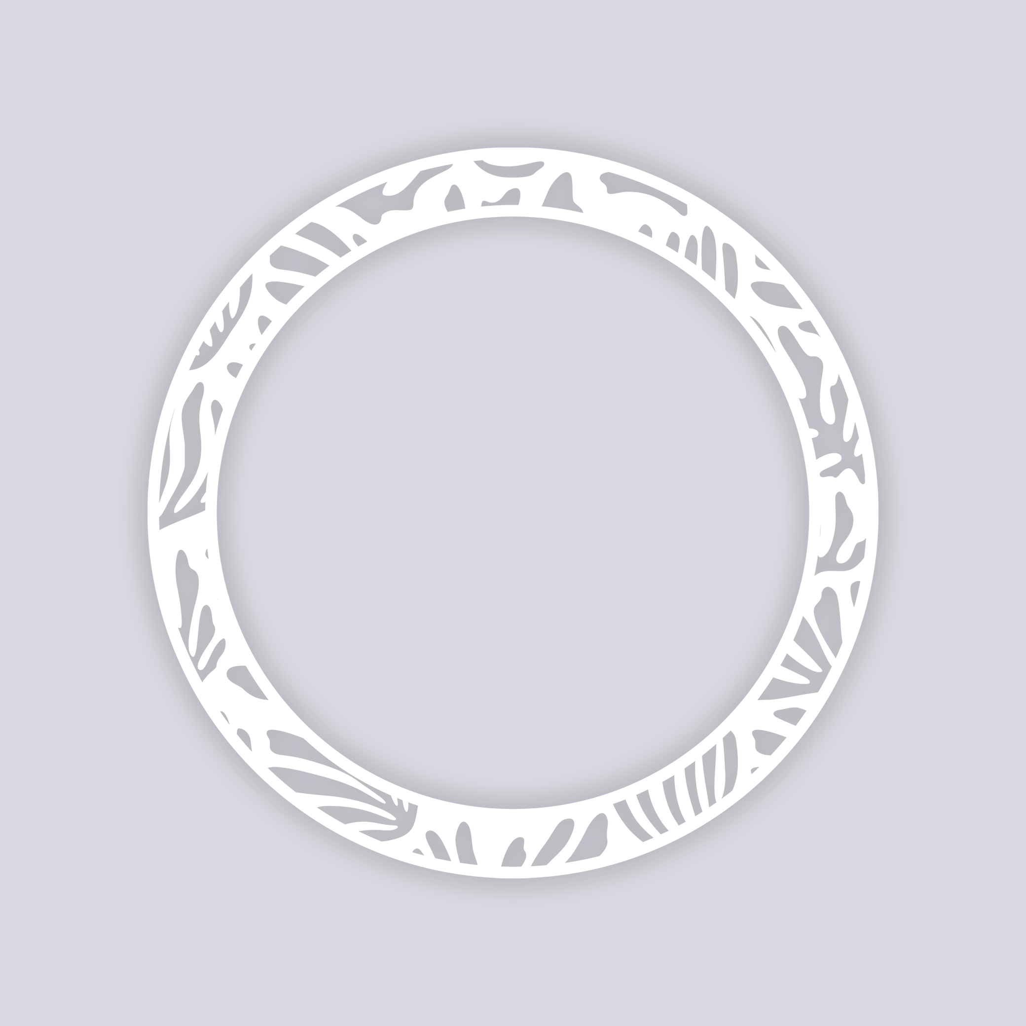 Modern Reef Circle Rim Clay Stencil