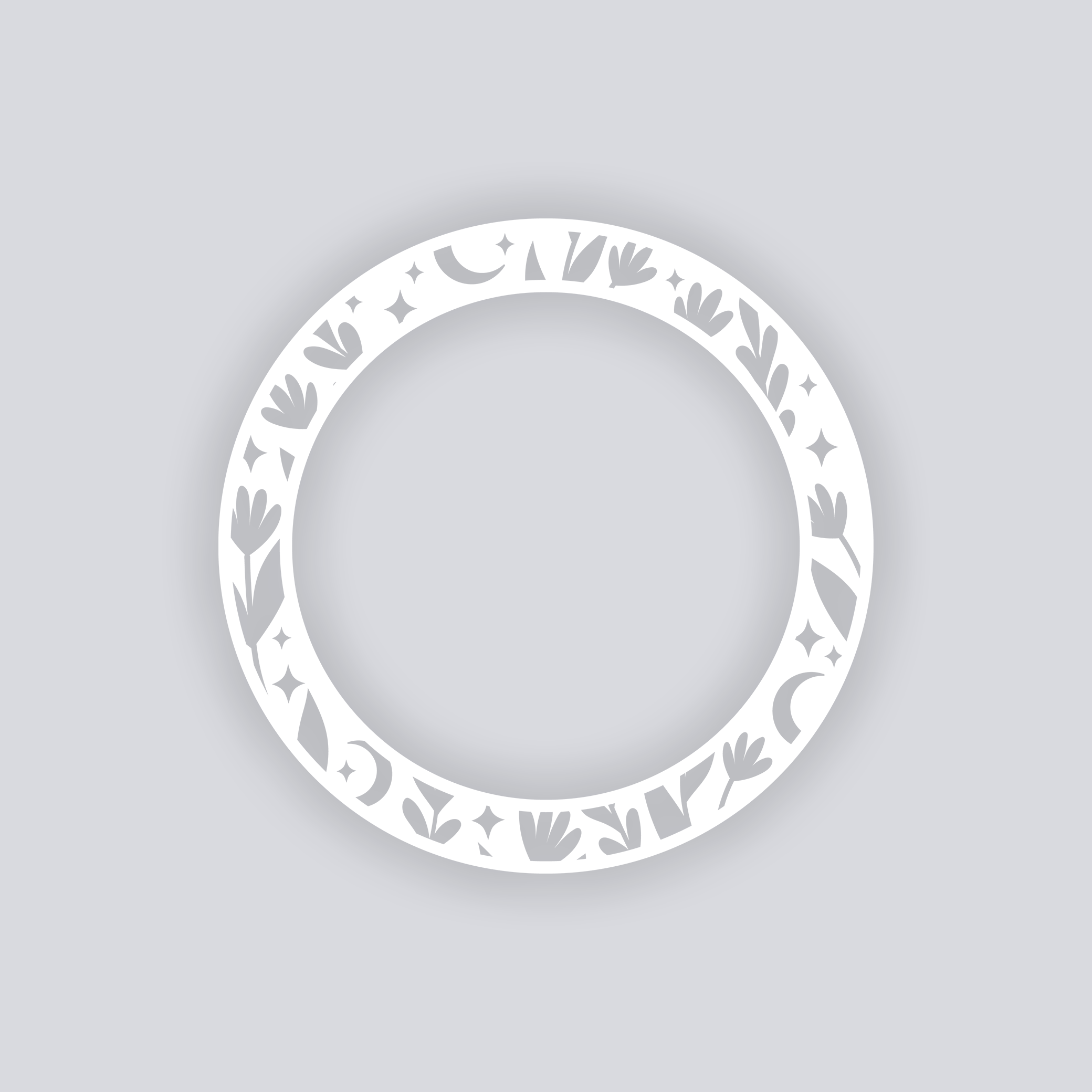 Moonlit Meadow Circle Rim Clay Stencil