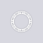 Peacock Circle Rim Clay Stencil