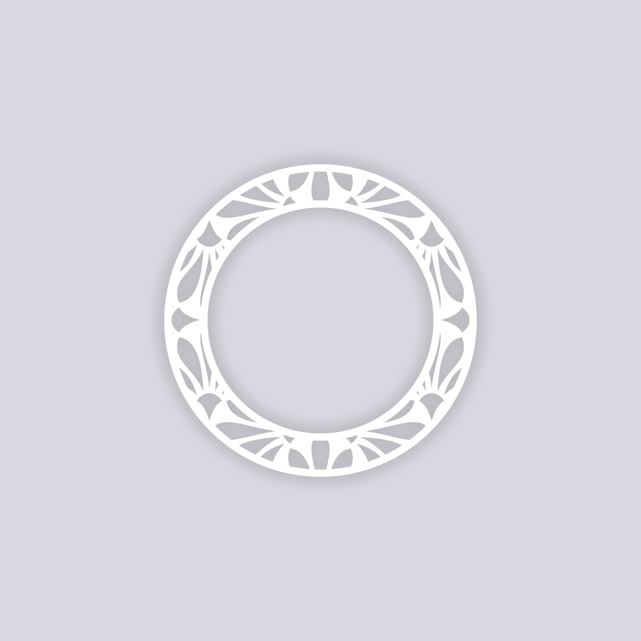 Peacock Circle Rim Clay Stencil