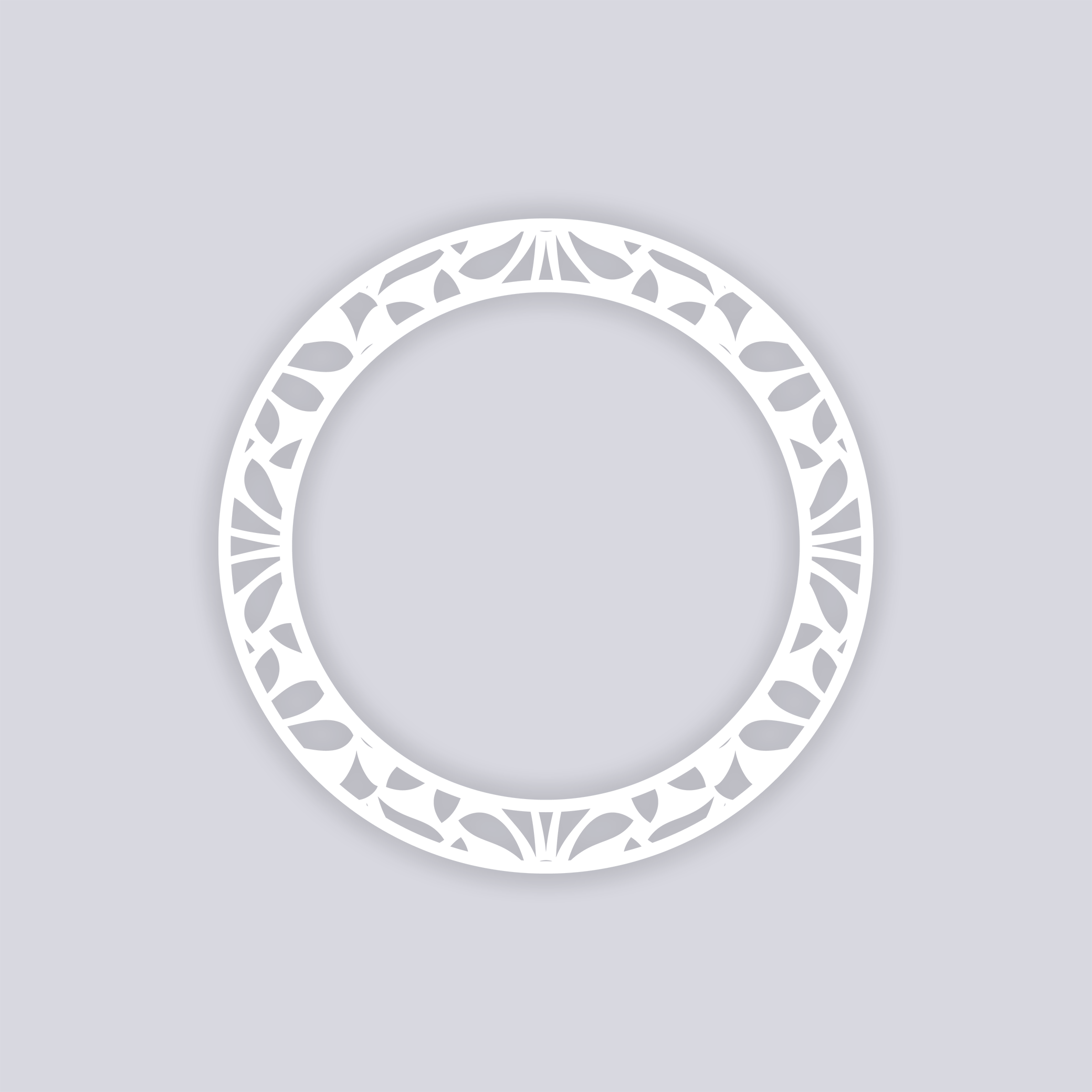 Peacock Circle Rim Clay Stencil