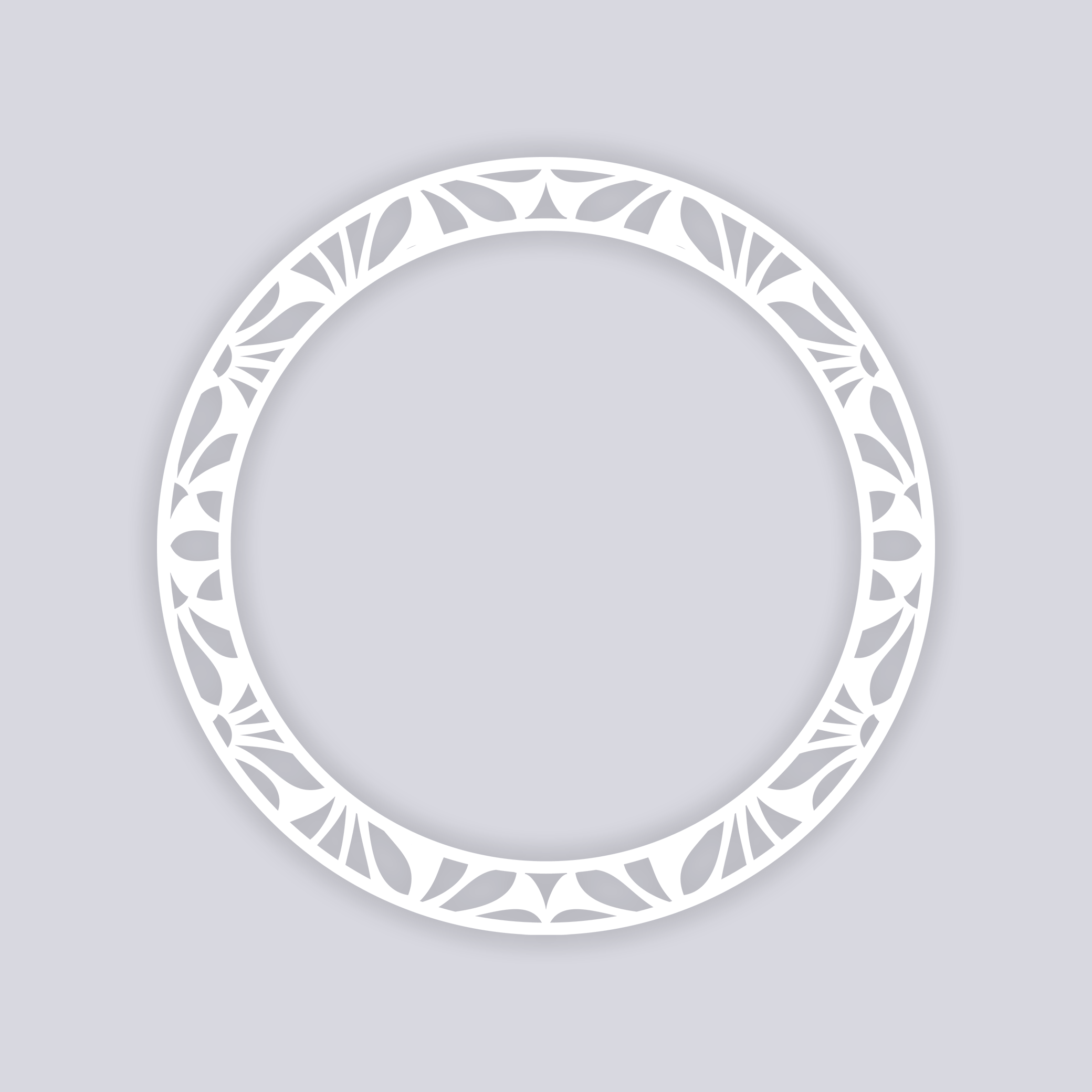 Peacock Circle Rim Clay Stencil