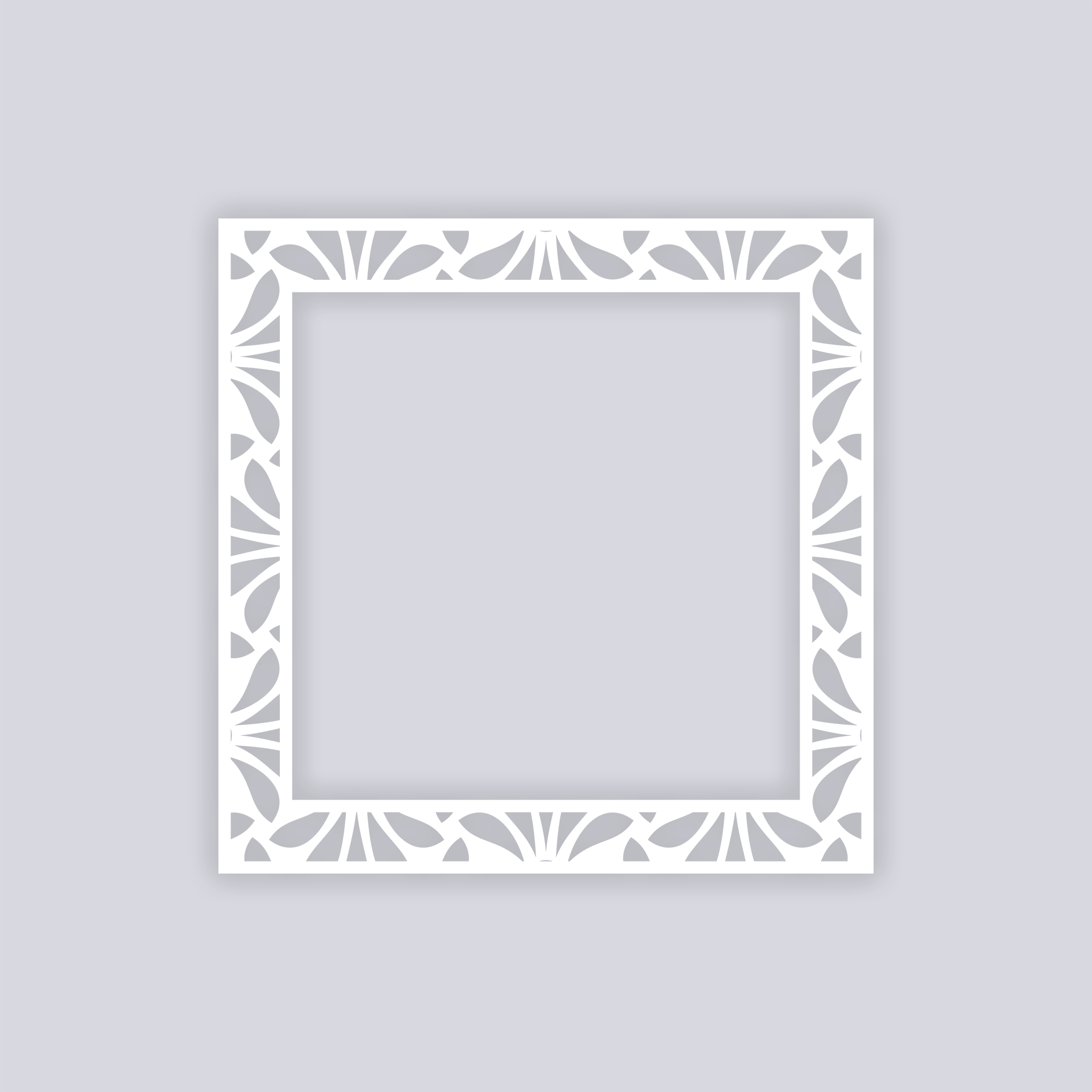 Peacock Square Rim Clay Stencil