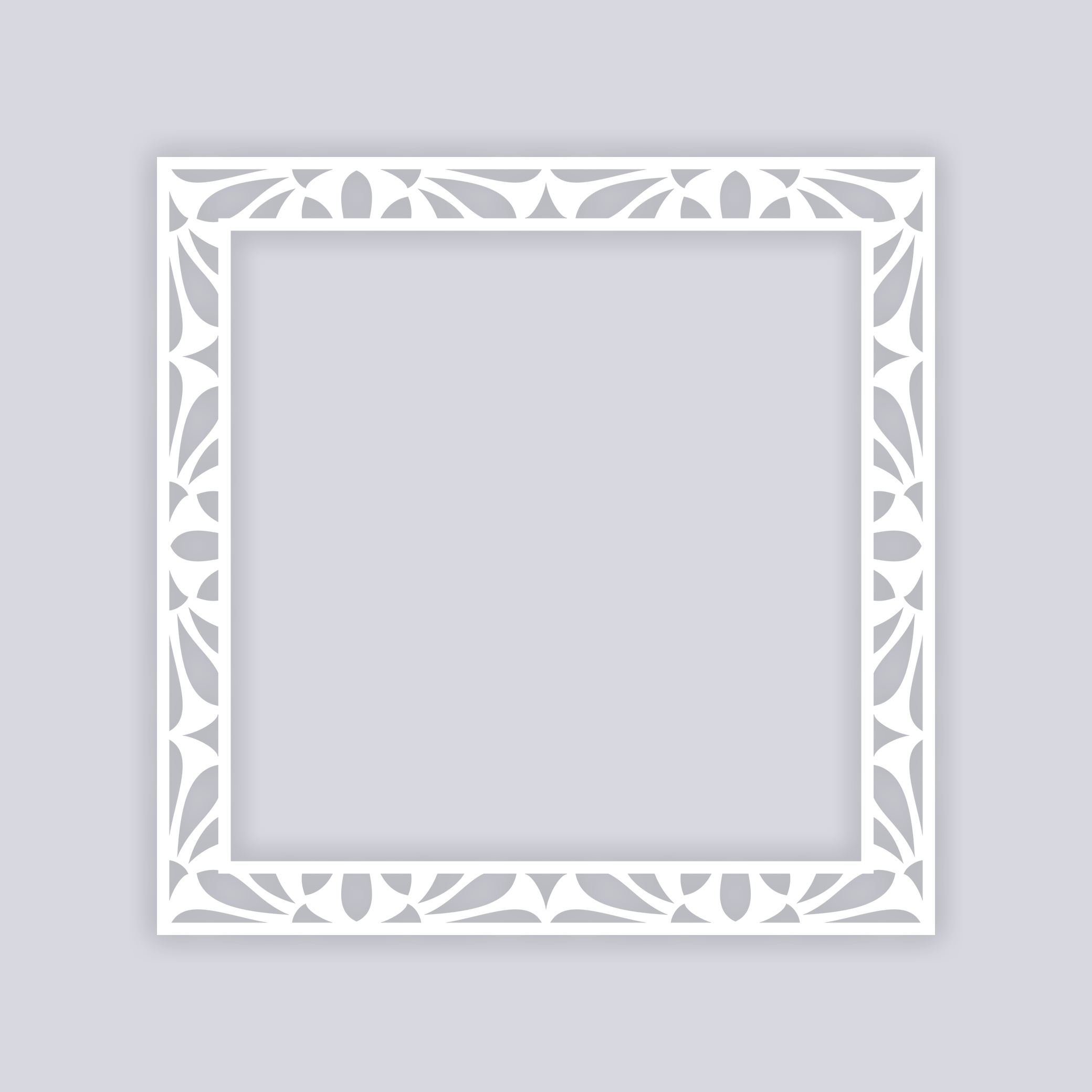 Peacock Square Rim Clay Stencil