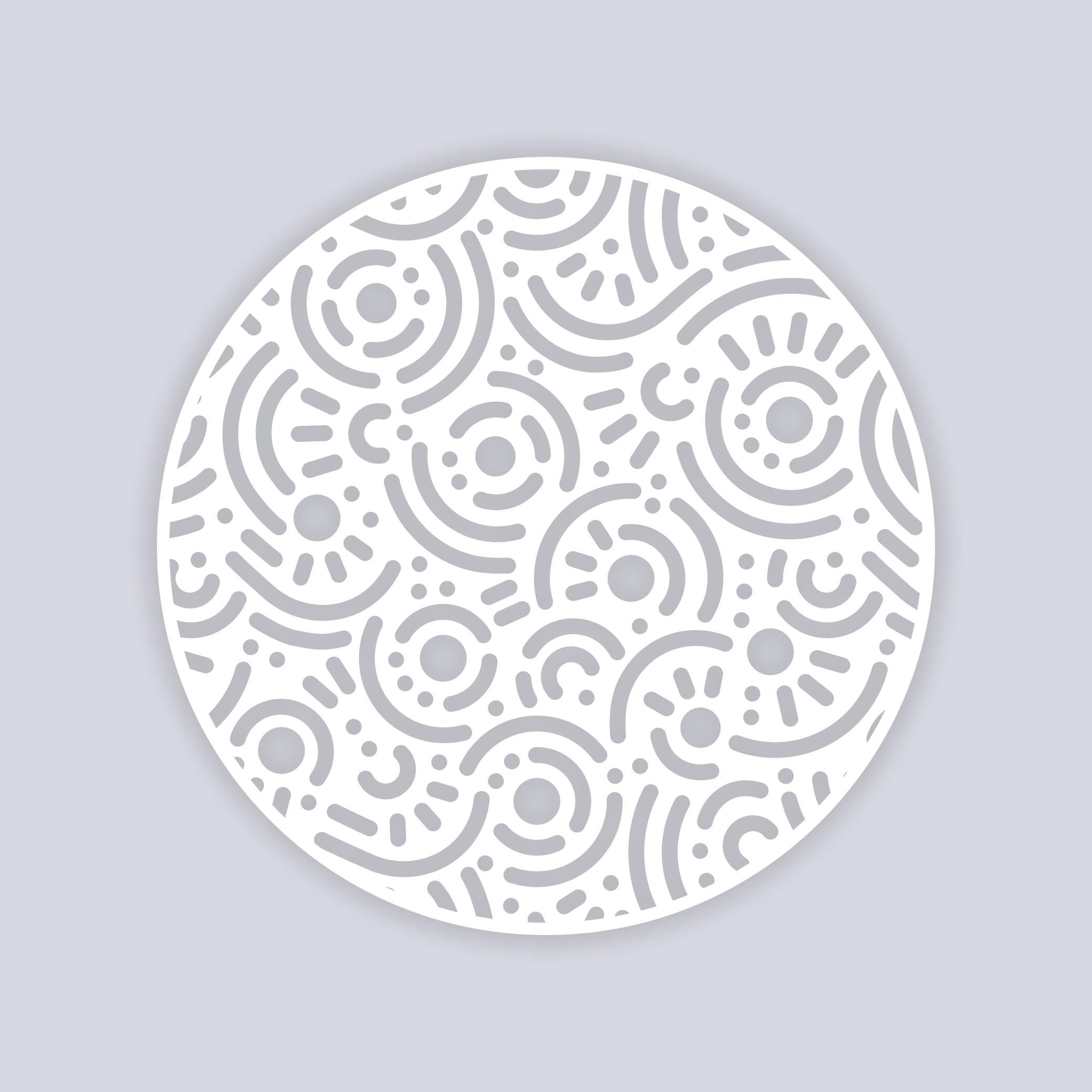 Retro Confetti Circle Clay Stencil