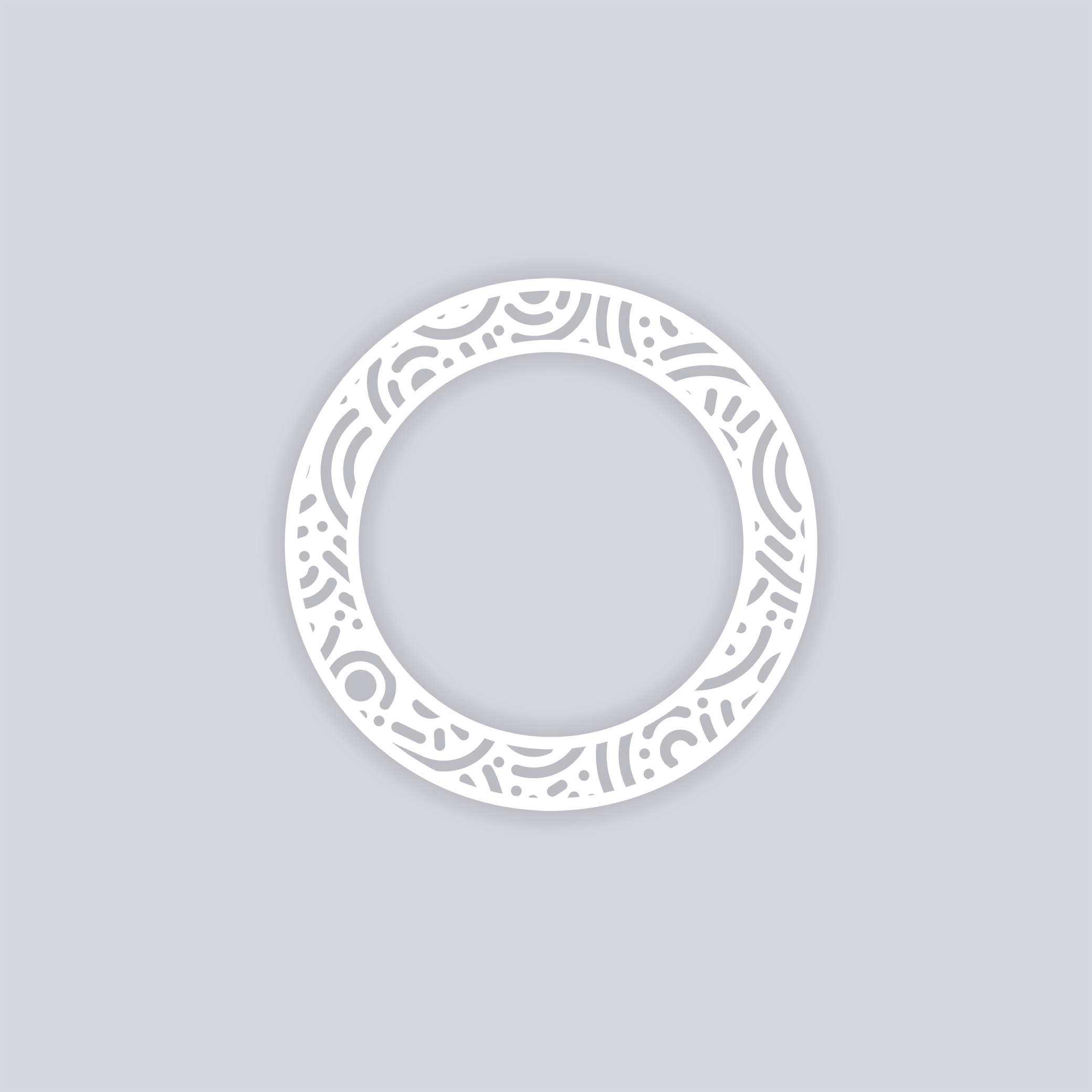 Retro Confetti Circle Rim Clay Stencil