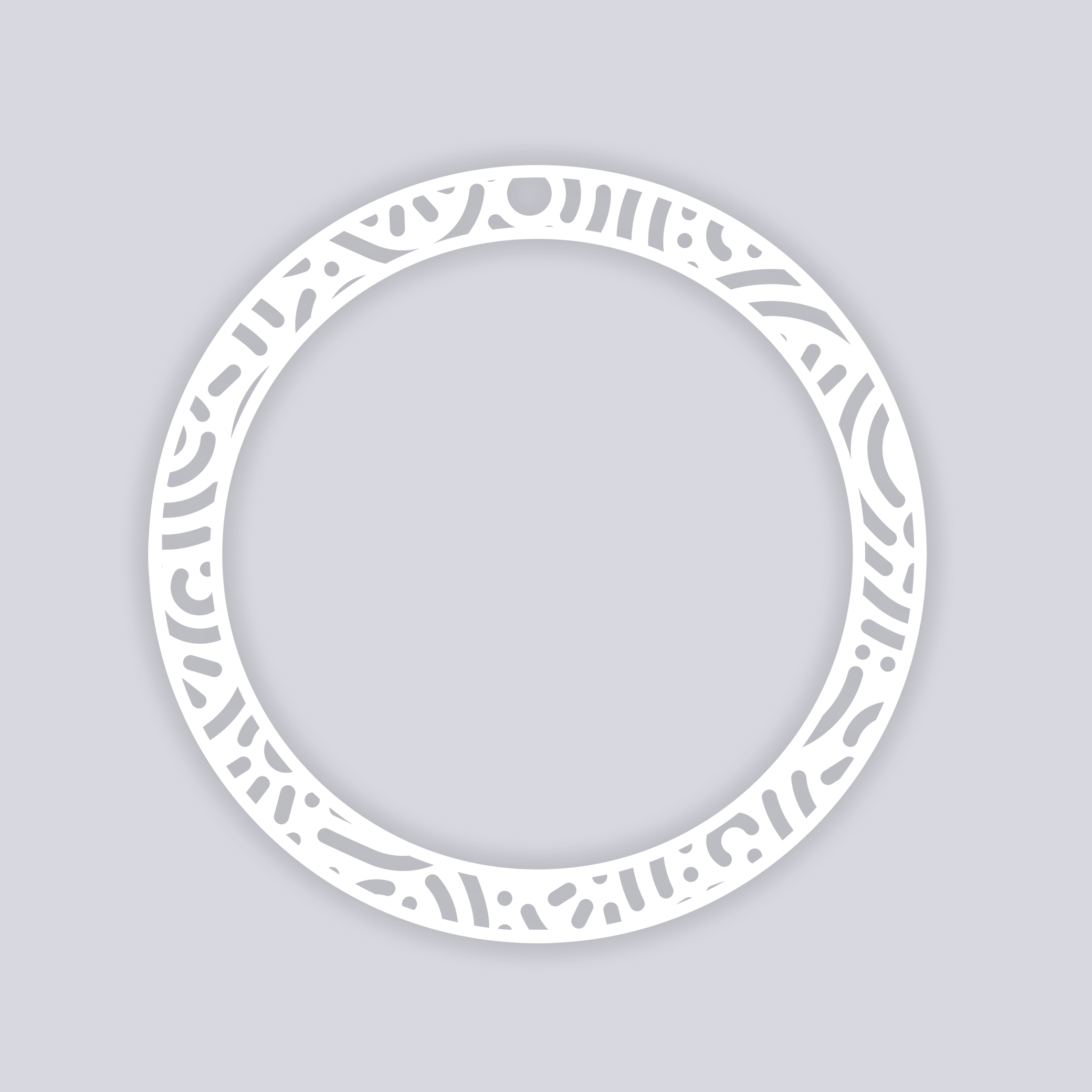 Retro Confetti Circle Rim Clay Stencil