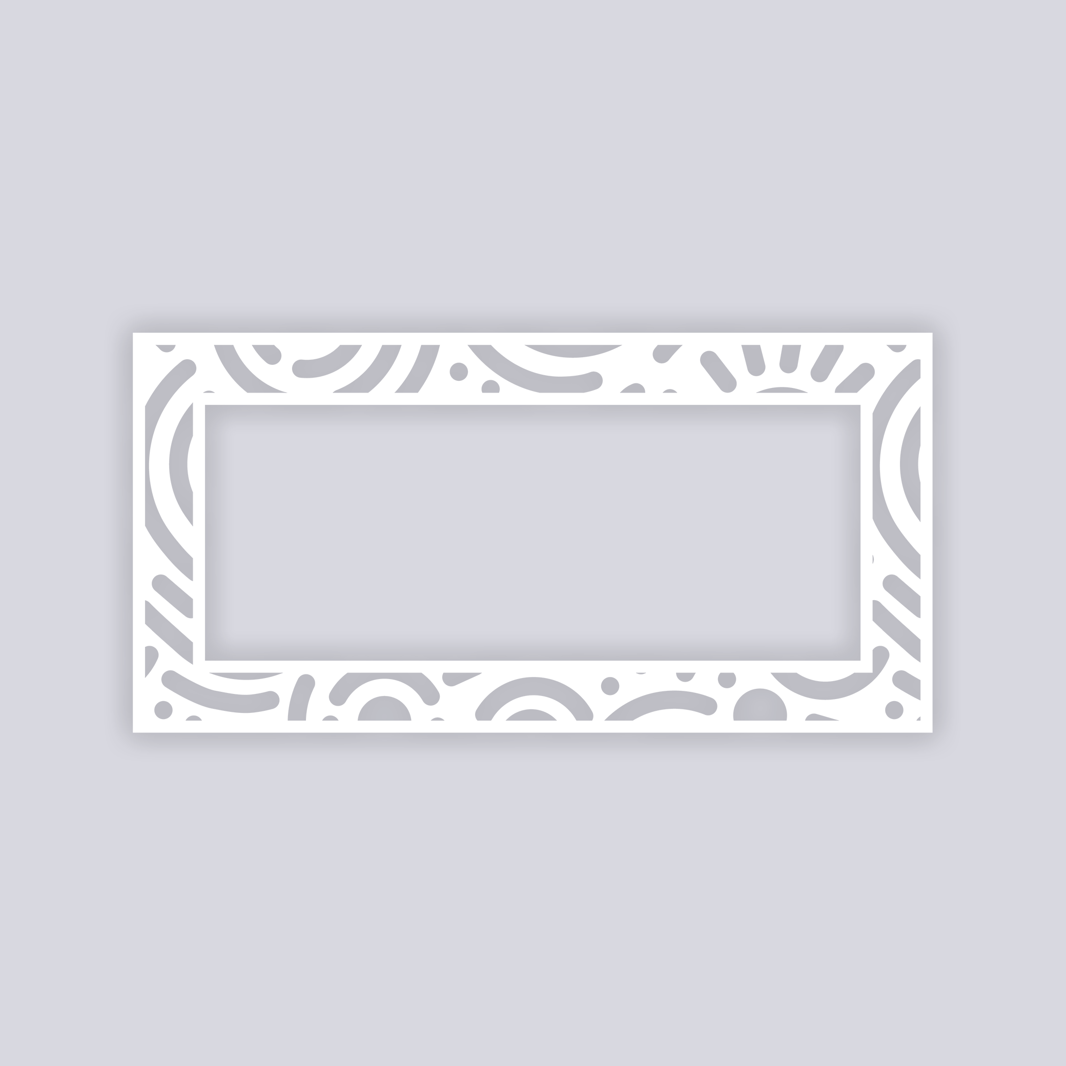Retro Confetti Rectangle Rim Clay Stencil