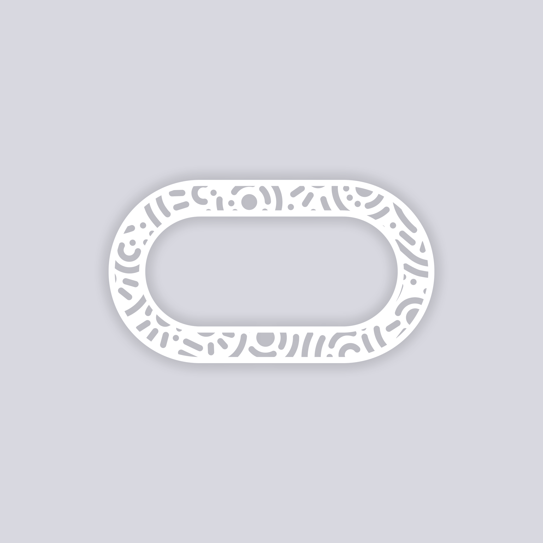 Retro Confetti Rounded Rectangle Rim Clay Stencil