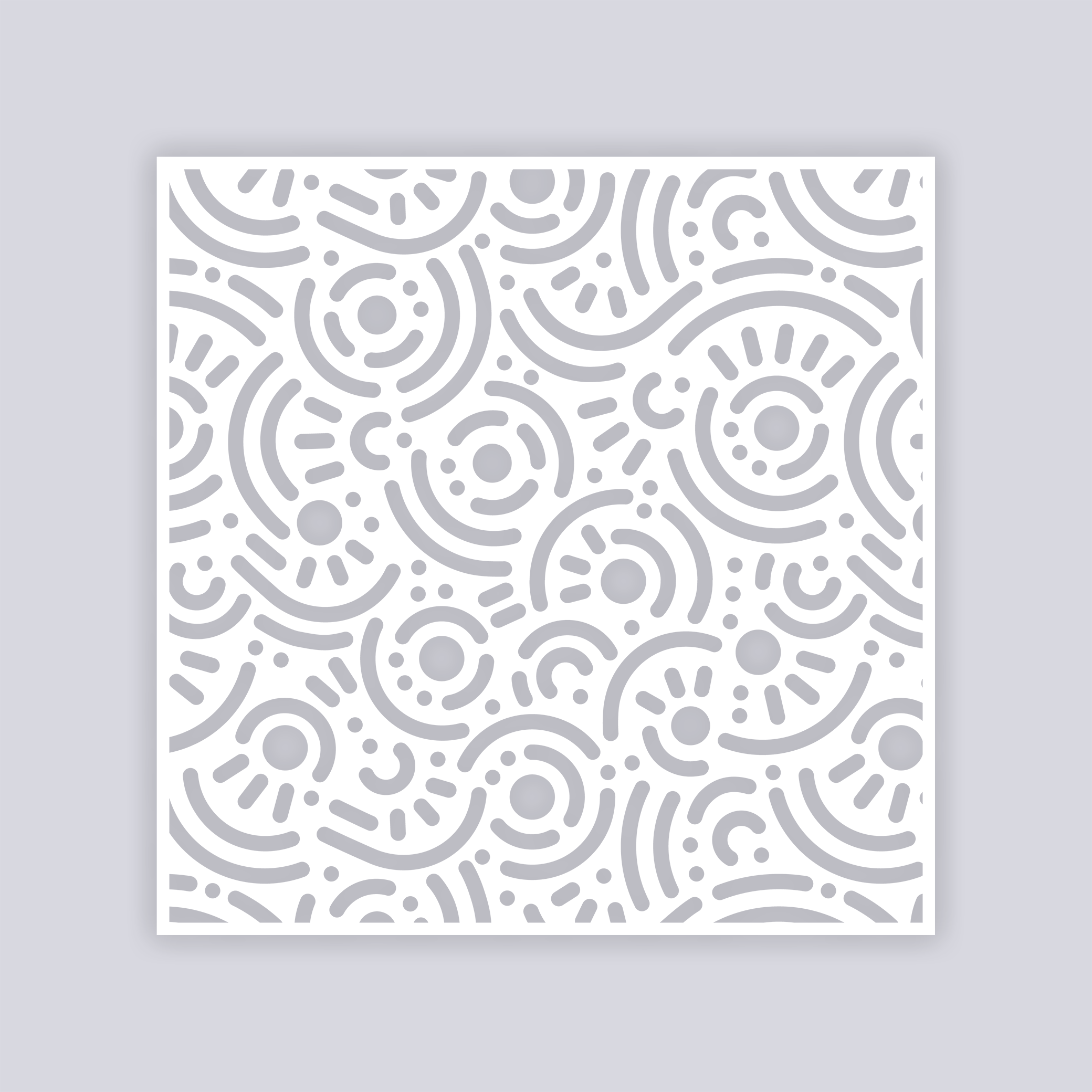 Retro Confetti Square Clay Stencil