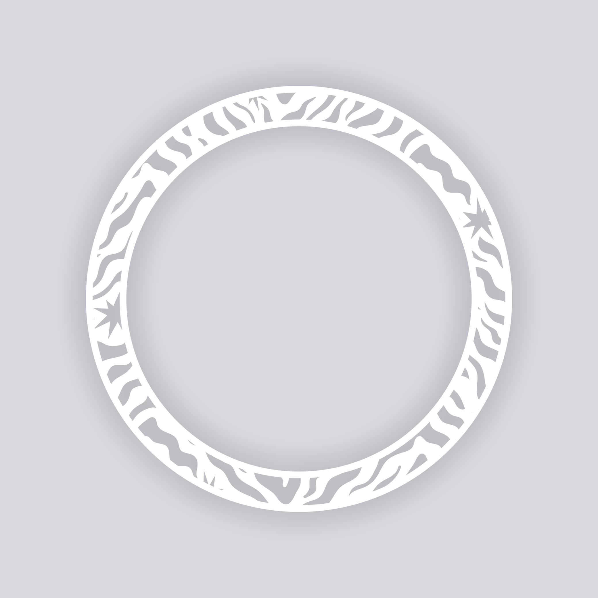 Safari Stardust Circle Rim Clay Stencil