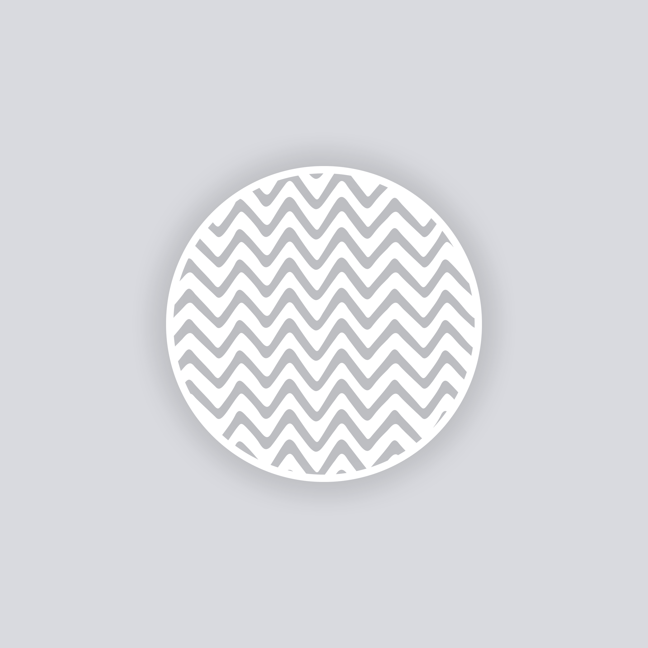 Scribble Chevron Circle Clay Stencil
