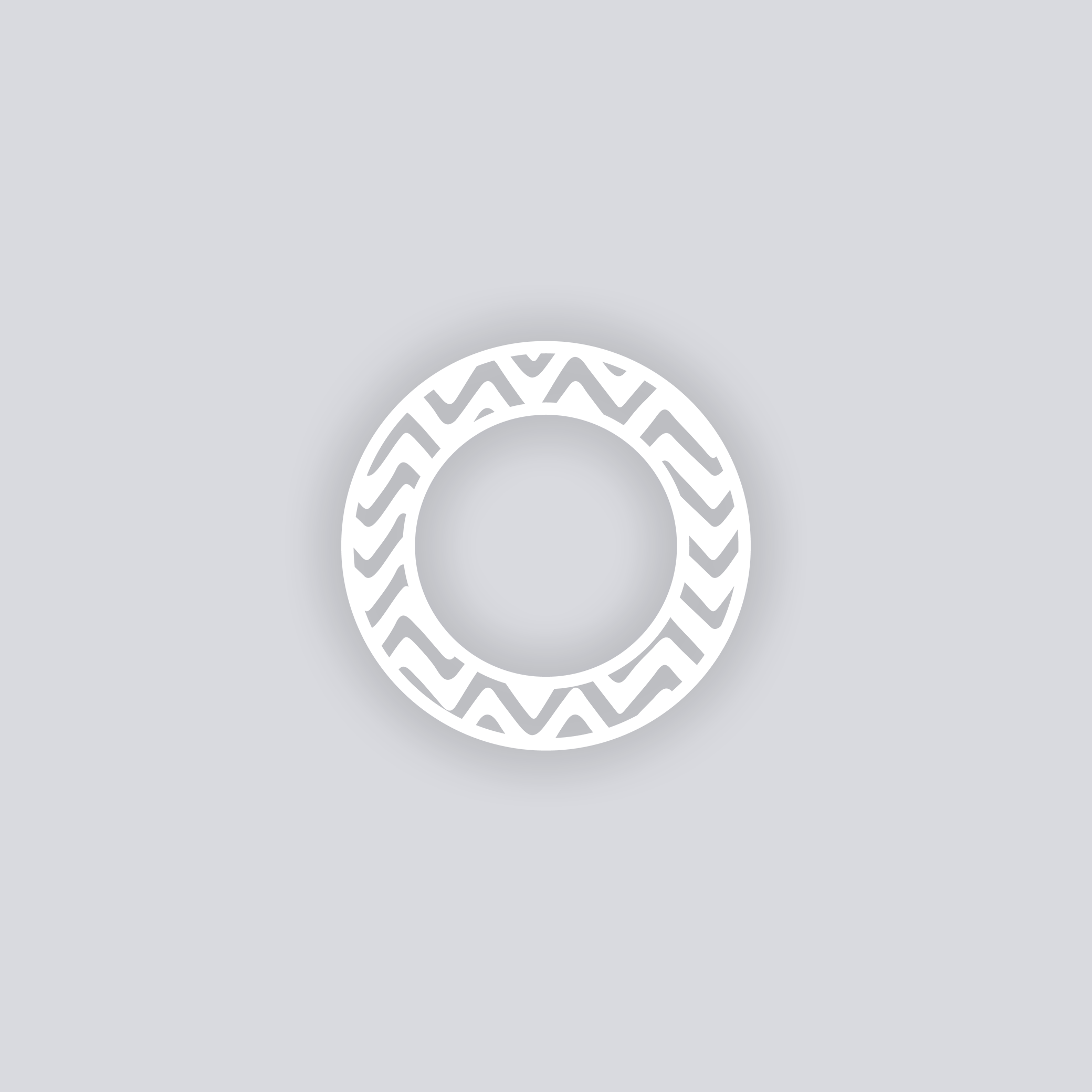 Scribble Chevron Circle Rim Clay Stencil