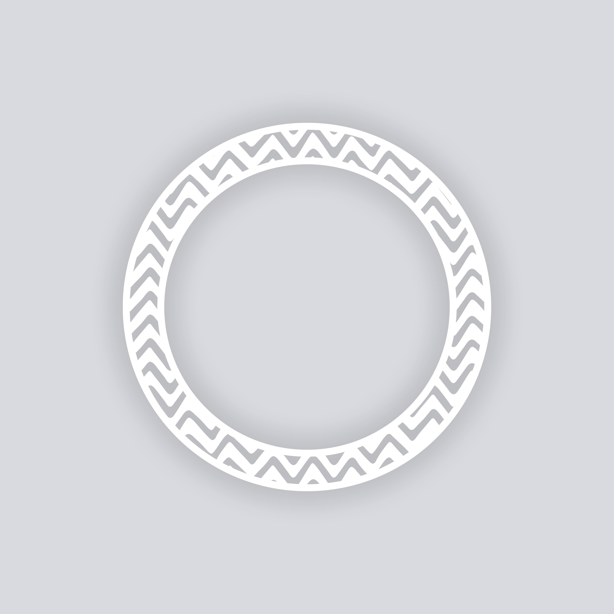 Scribble Chevron Circle Rim Clay Stencil