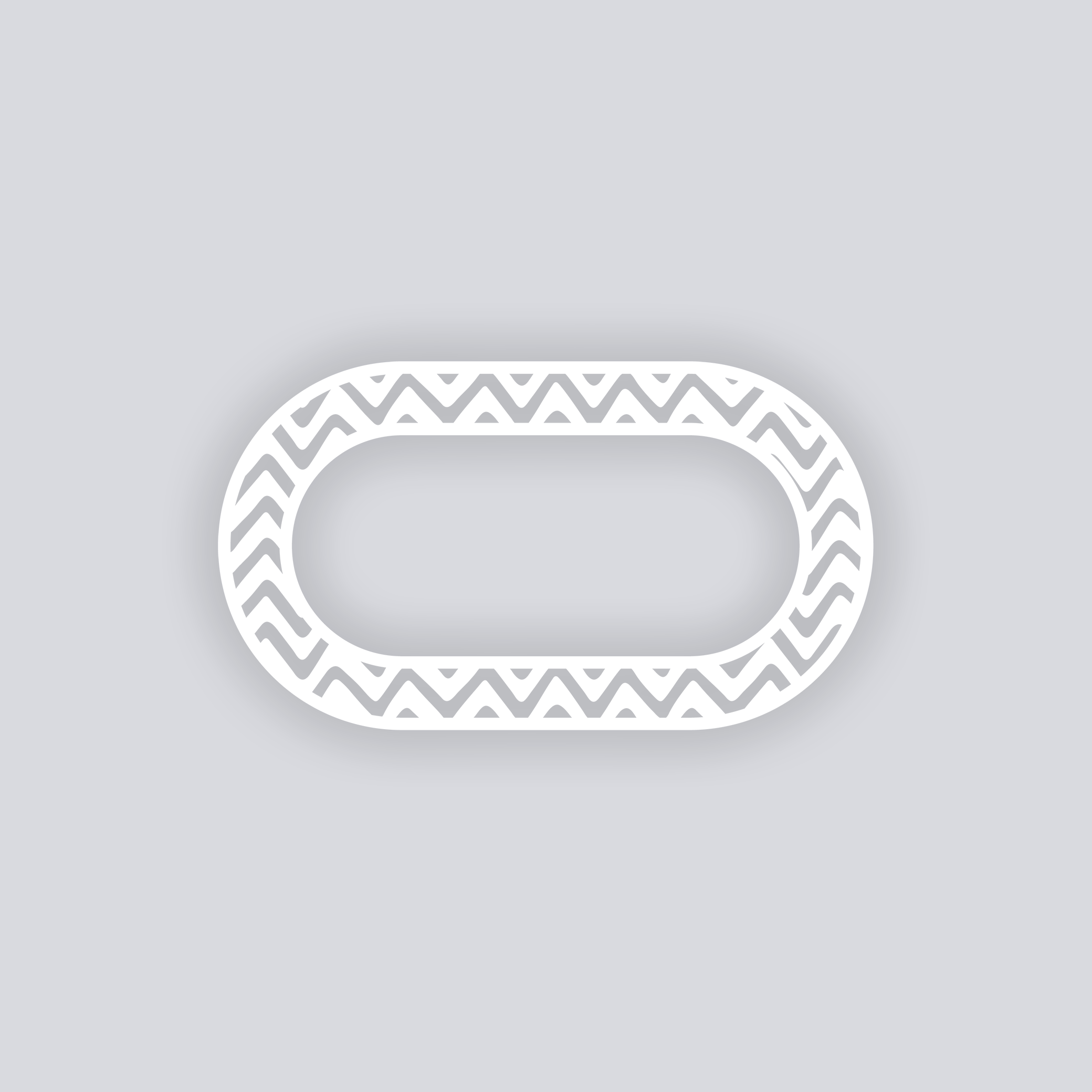 Scribble Chevron Rounded Rectangle Rim Clay Stencil