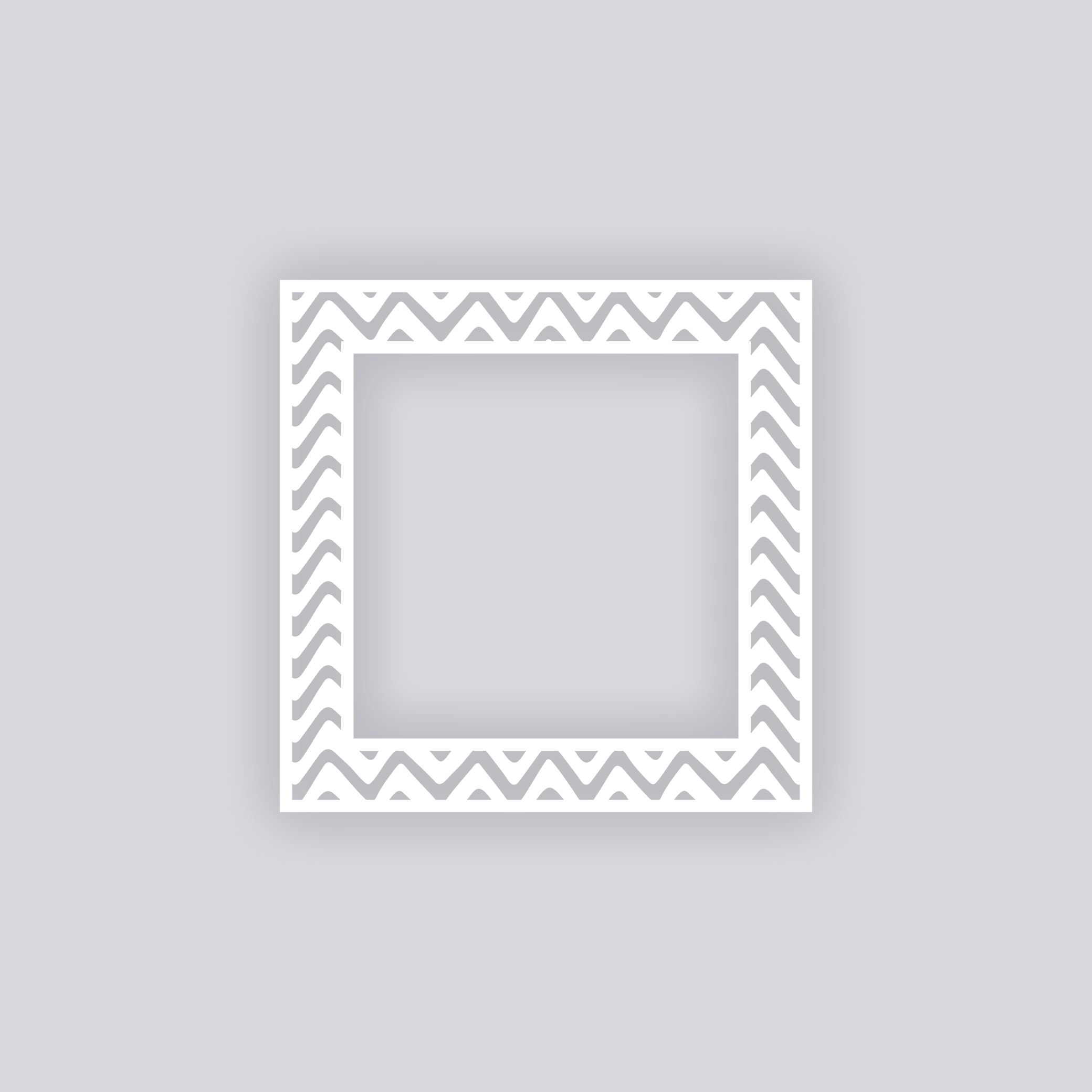 Scribble Chevron Square Rim Clay Stencil