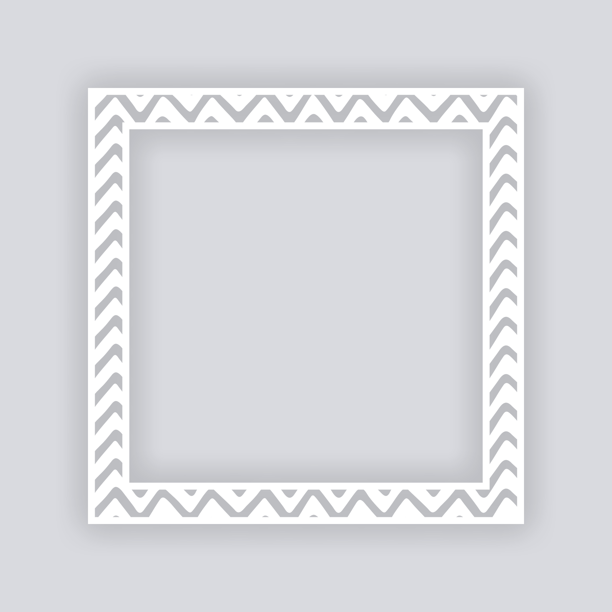 Scribble Chevron Square Rim Clay Stencil