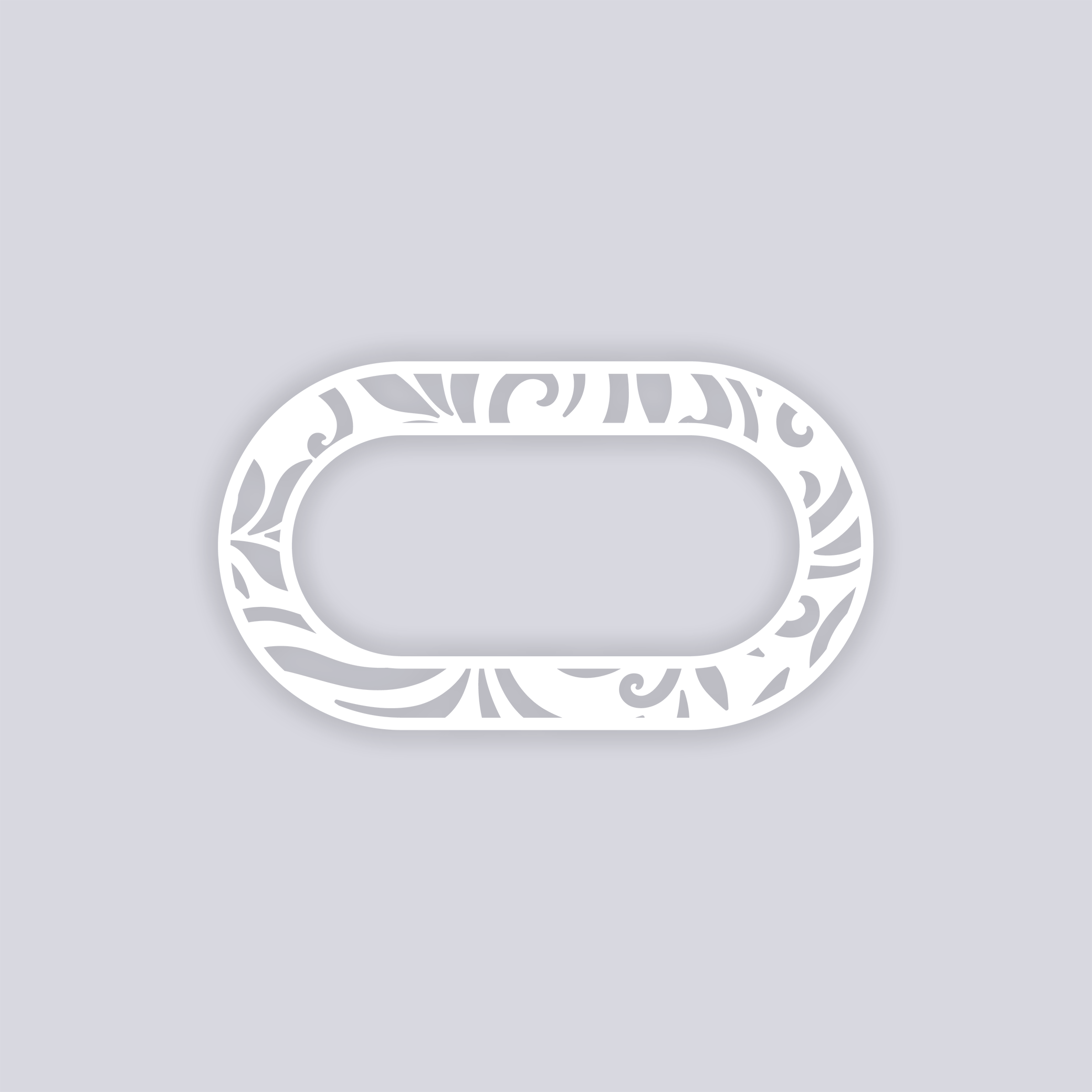 Scrolls Rounded Rectangle Rim Clay Stencil