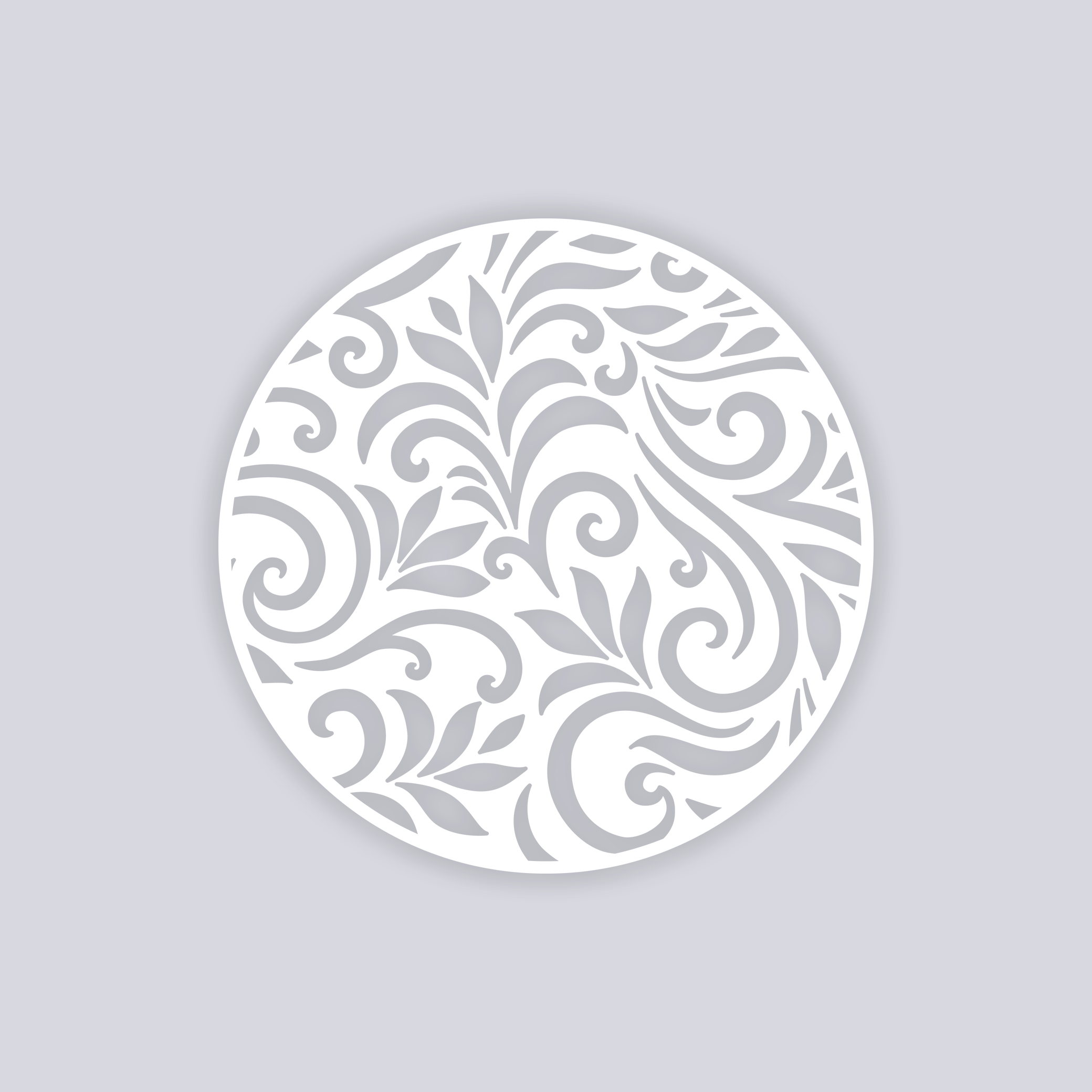 Scrolls Circle Clay Stencil