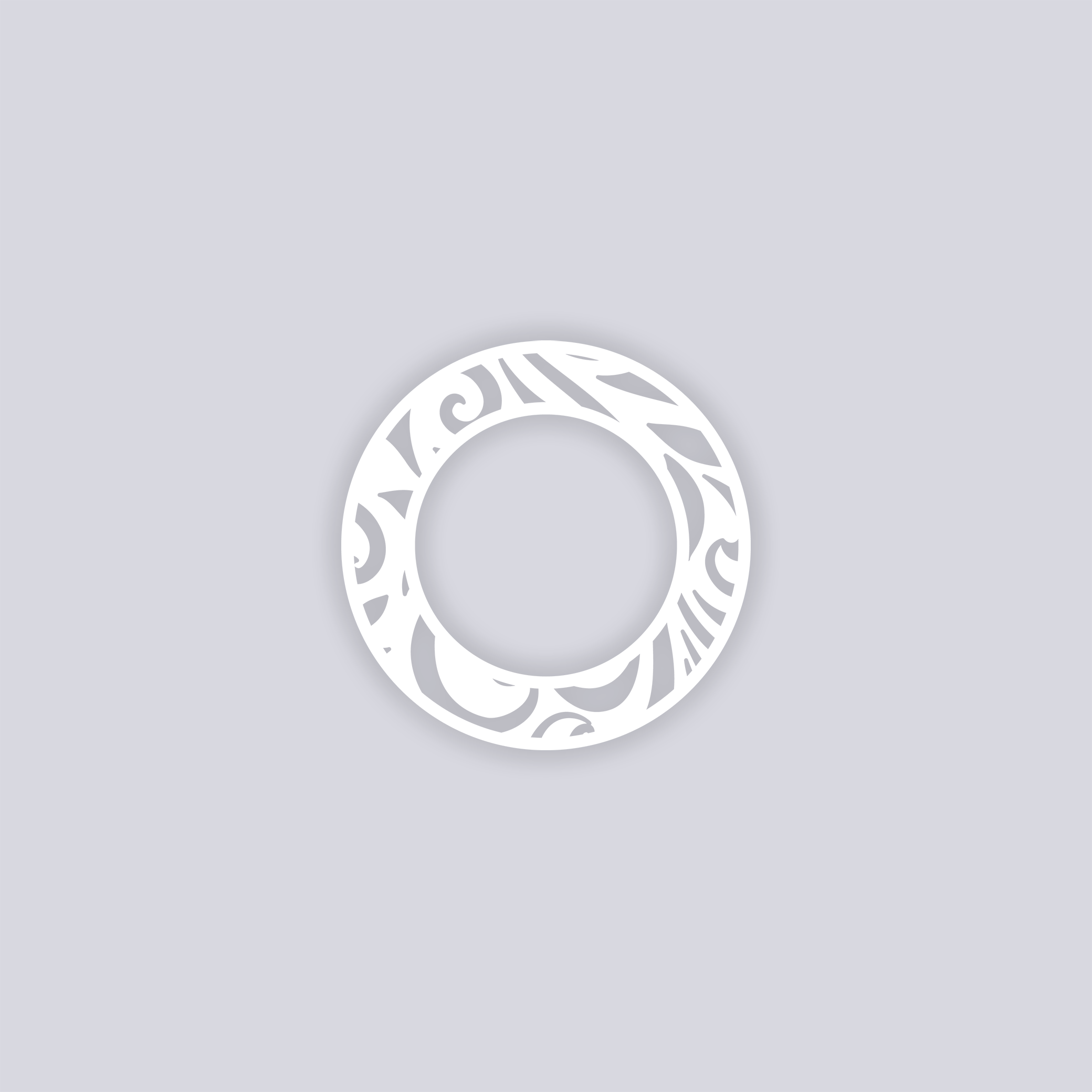 Scrolls Circle Rim Clay Stencil