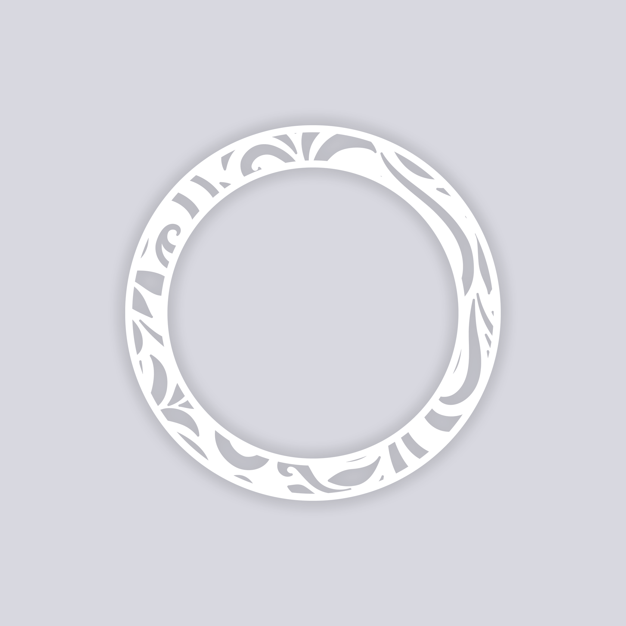 Scrolls Circle Rim Clay Stencil