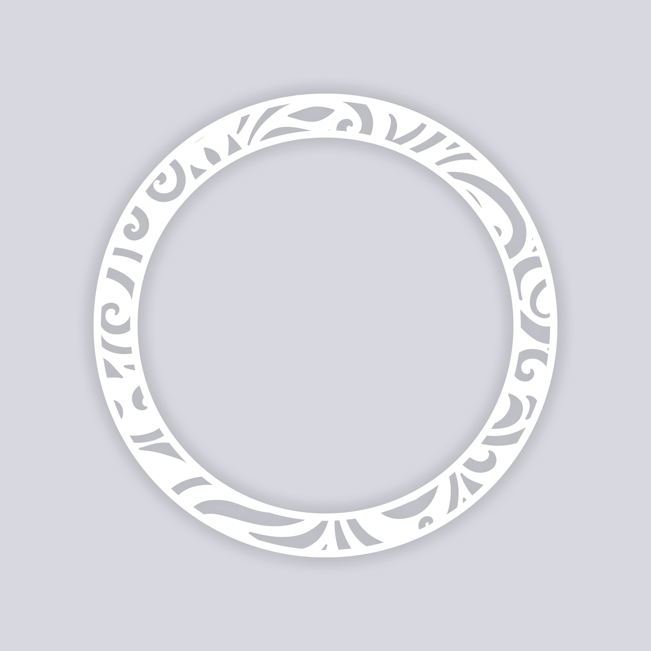 Scrolls Circle Rim Clay Stencil
