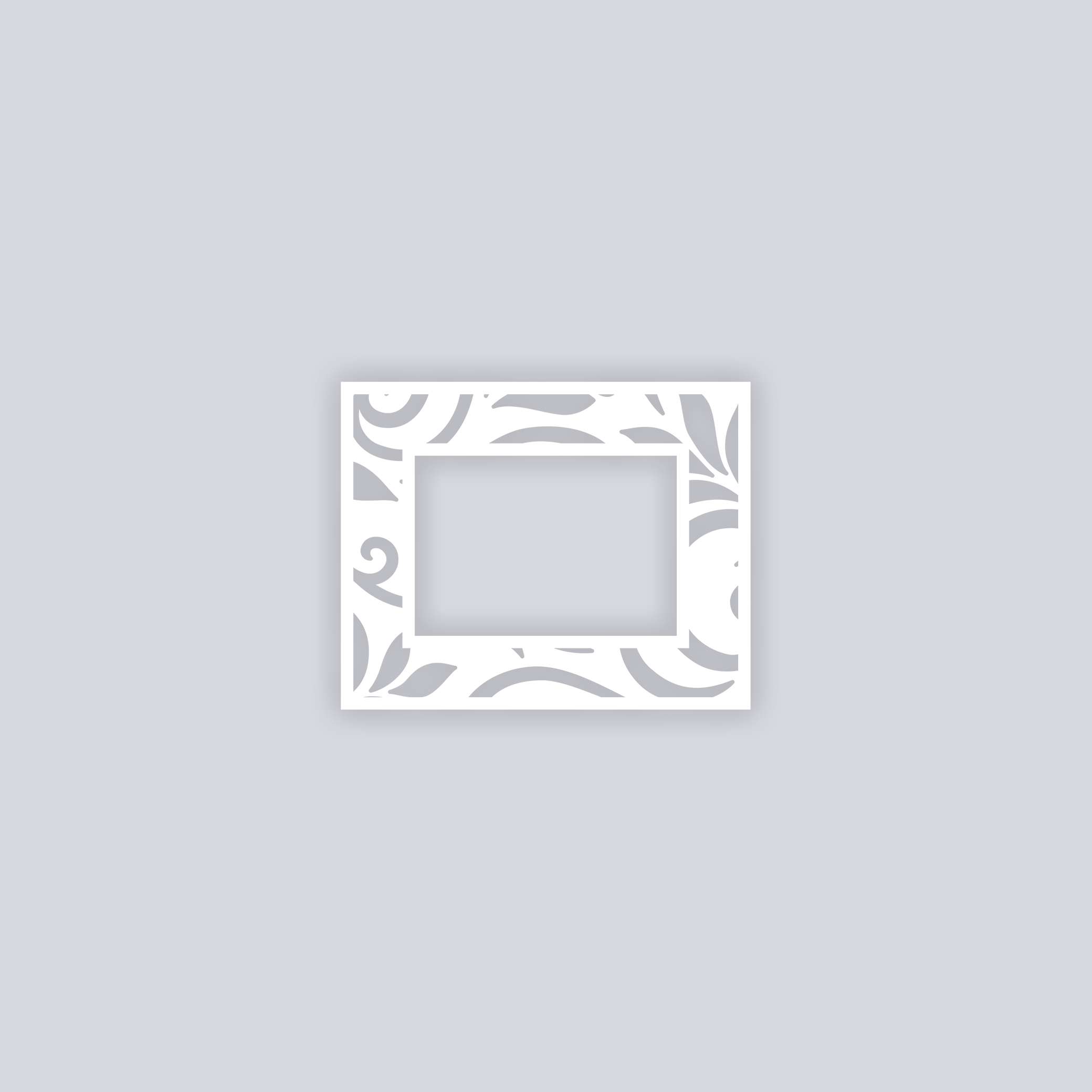 Scrolls Rectangle Rim Clay Stencil